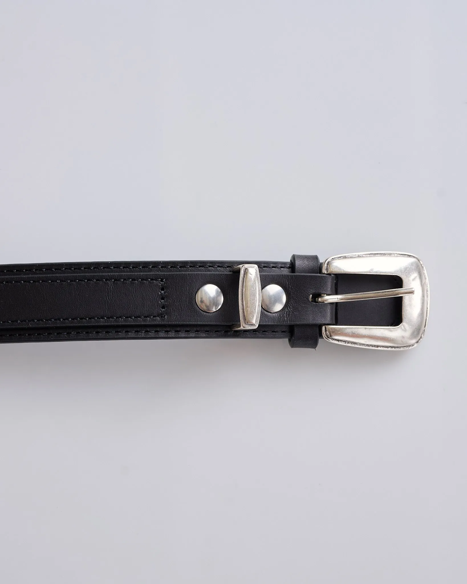 LEMAIRE Minimal Western Leather Belt Black