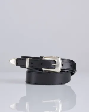 LEMAIRE Minimal Western Leather Belt Black