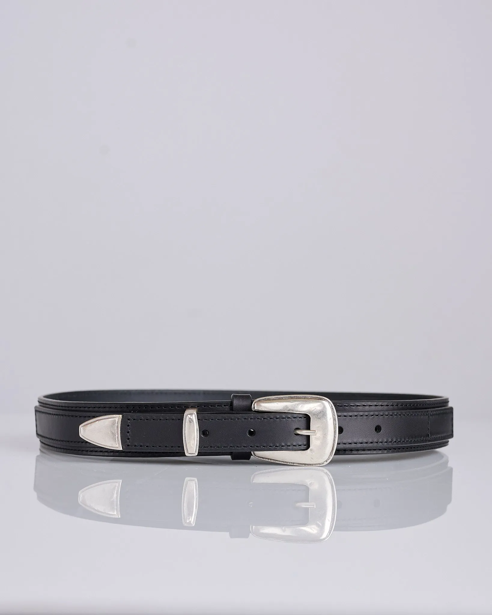 LEMAIRE Minimal Western Leather Belt Black