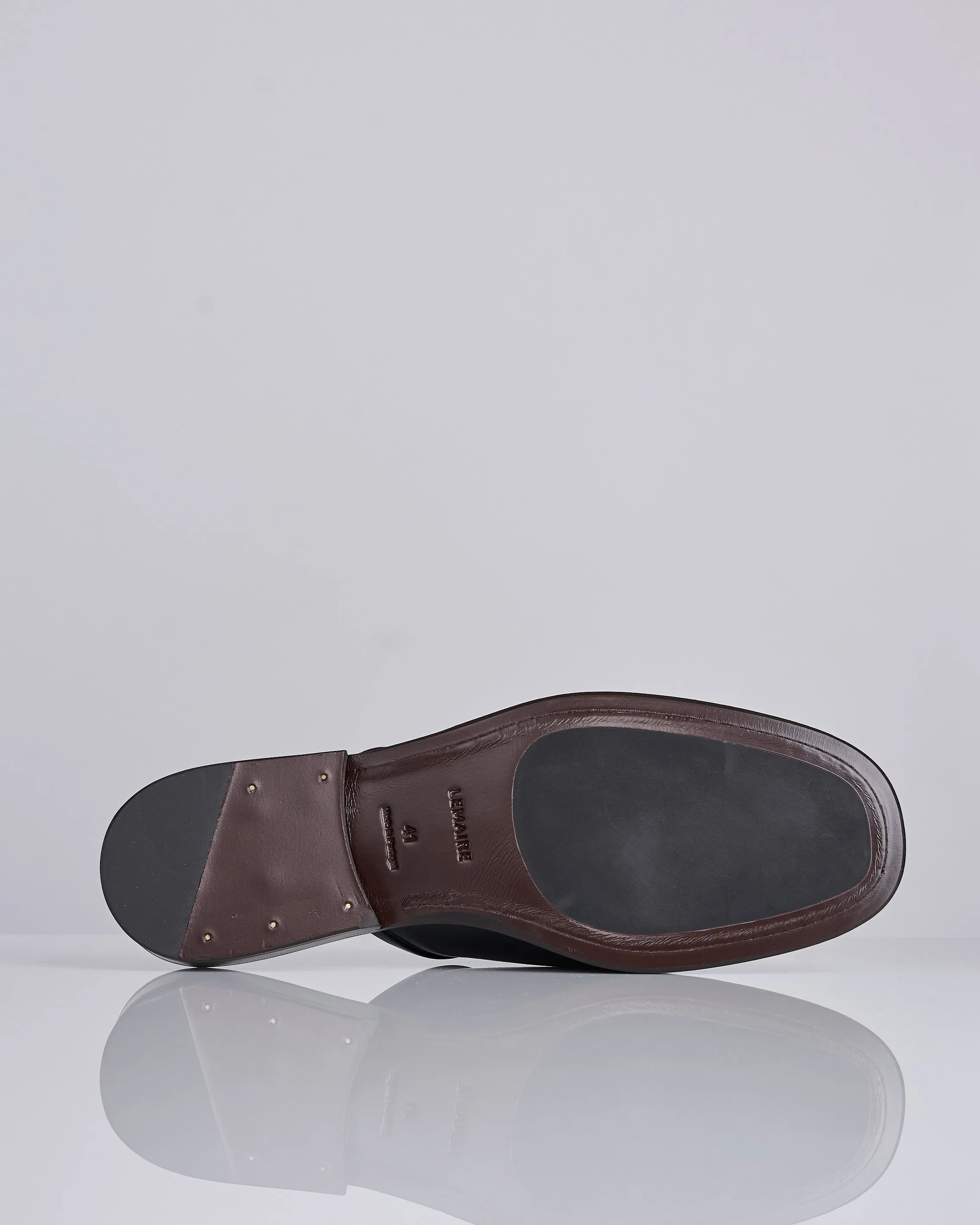 LEMAIRE Square Mule Shiny Leather Black