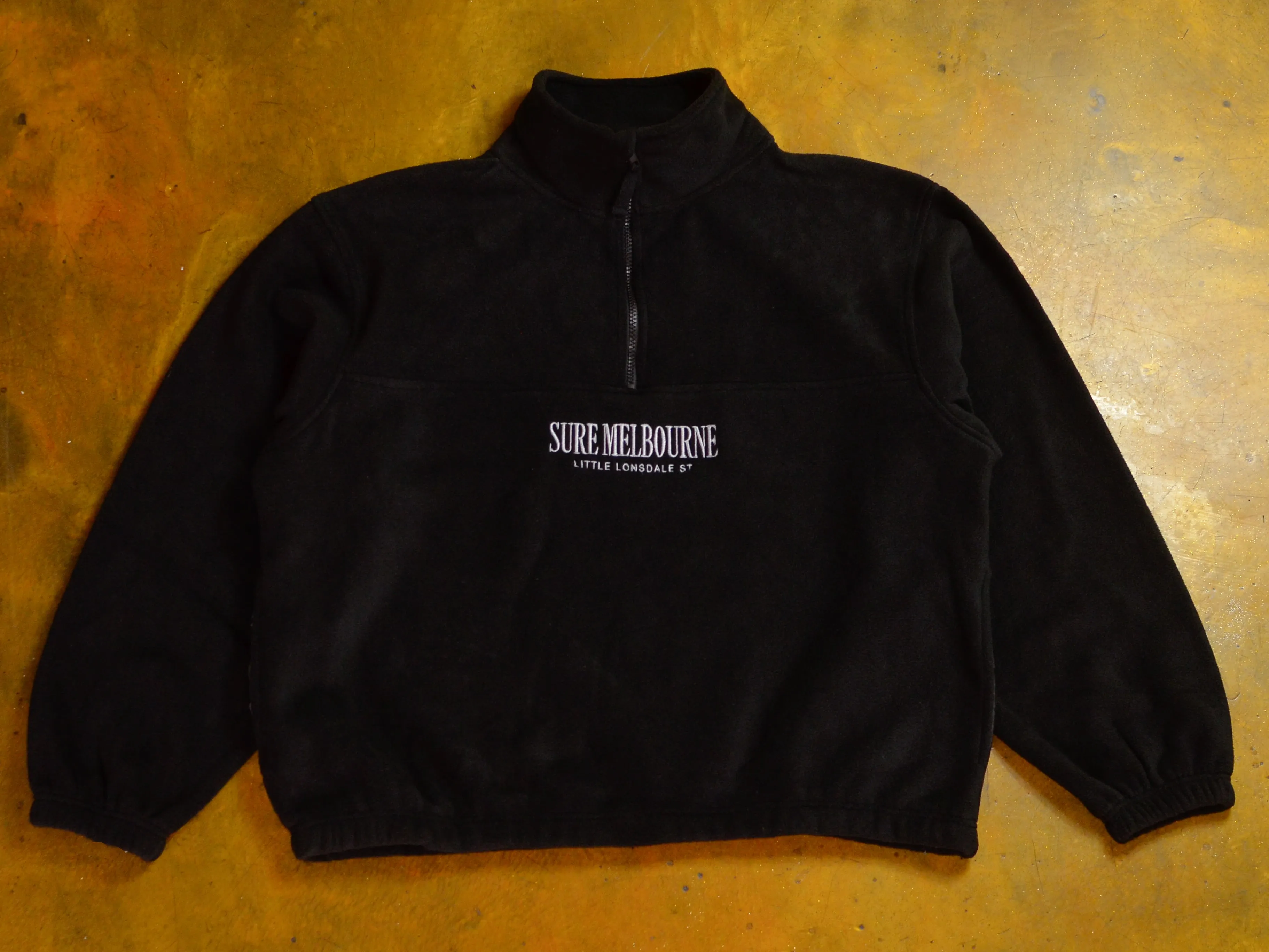 Little Lonsdale St. Quarter Zip Polar Fleece - Black / Grey