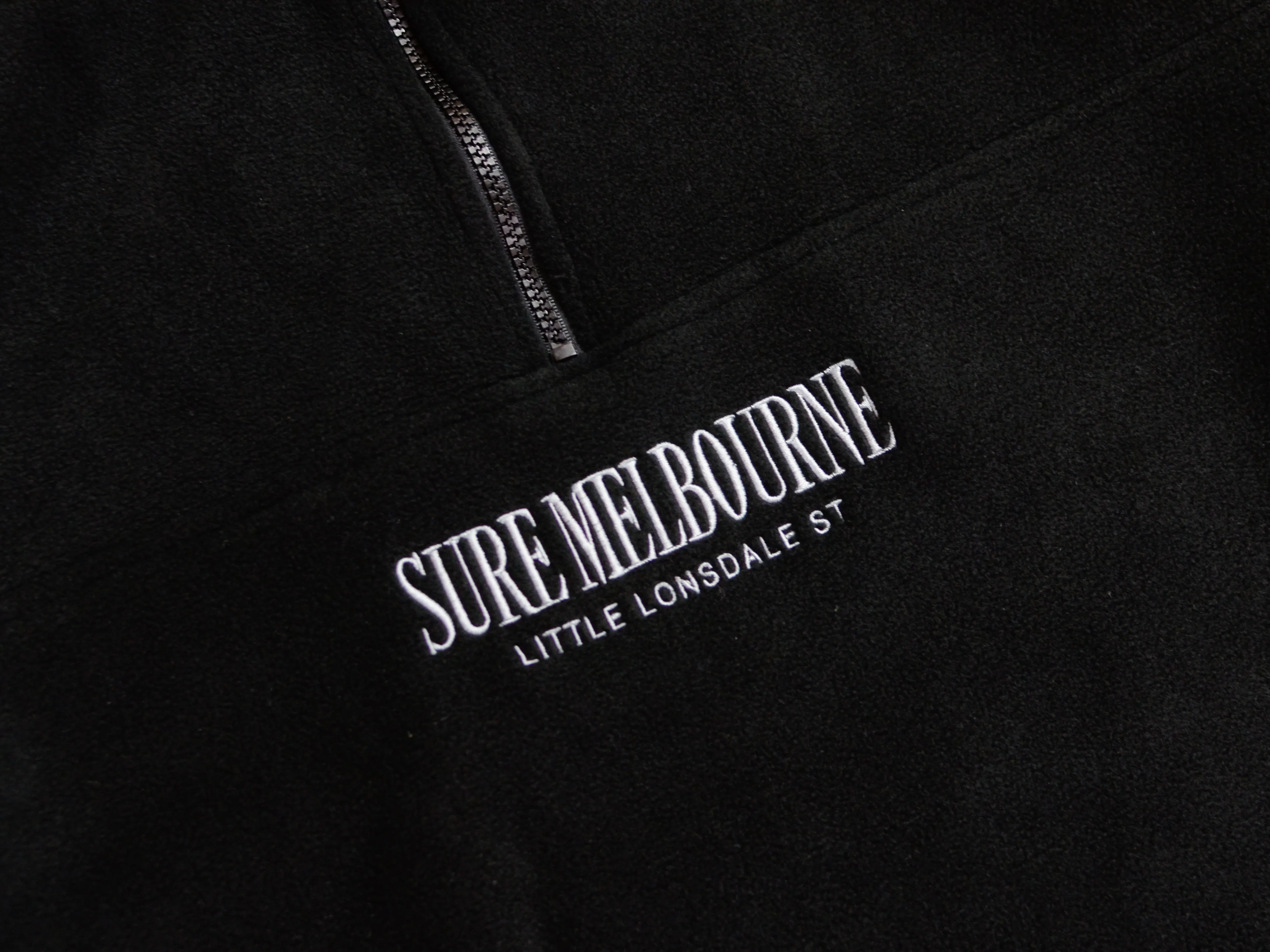 Little Lonsdale St. Quarter Zip Polar Fleece - Black / Grey
