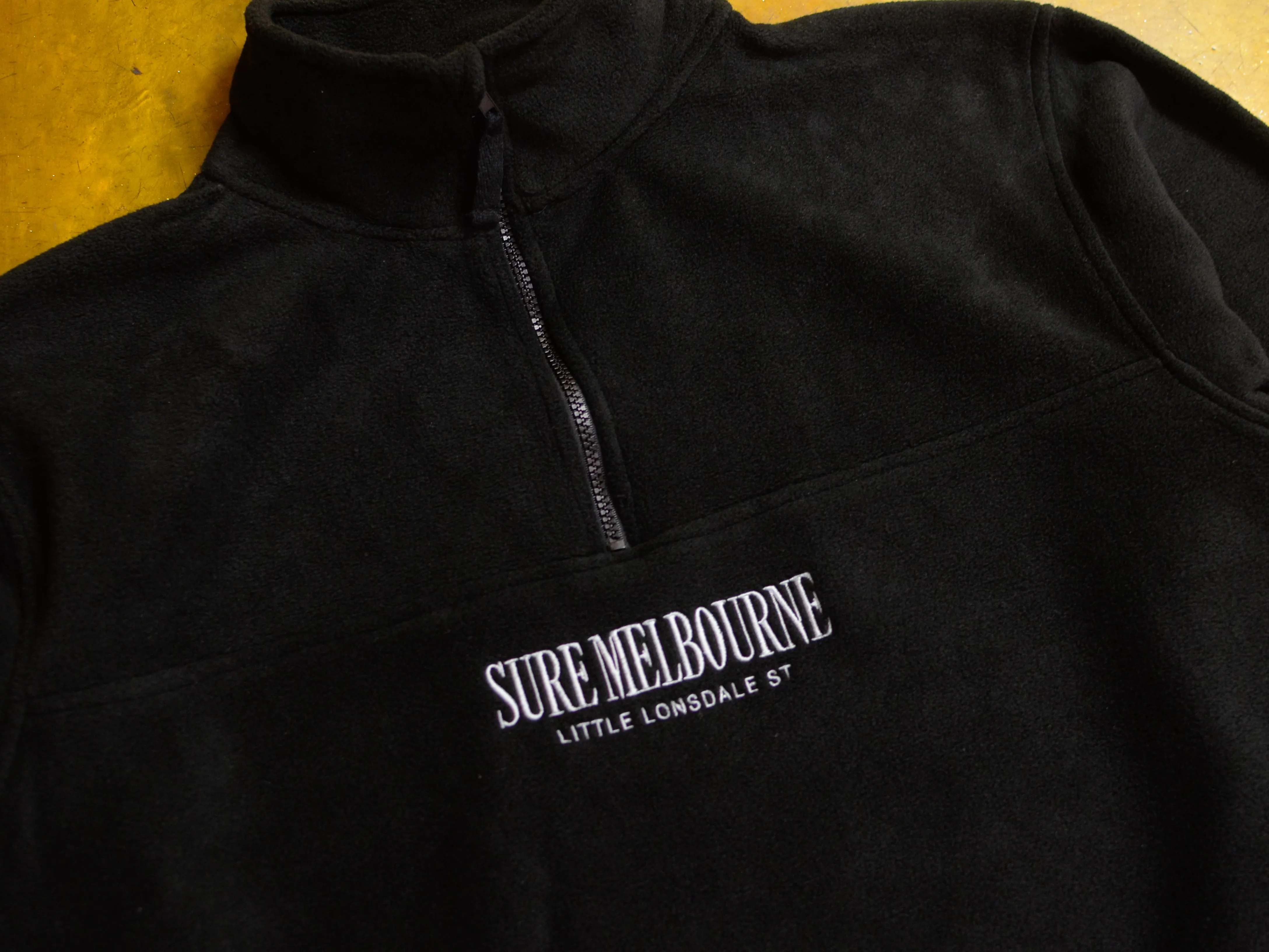Little Lonsdale St. Quarter Zip Polar Fleece - Black / Grey