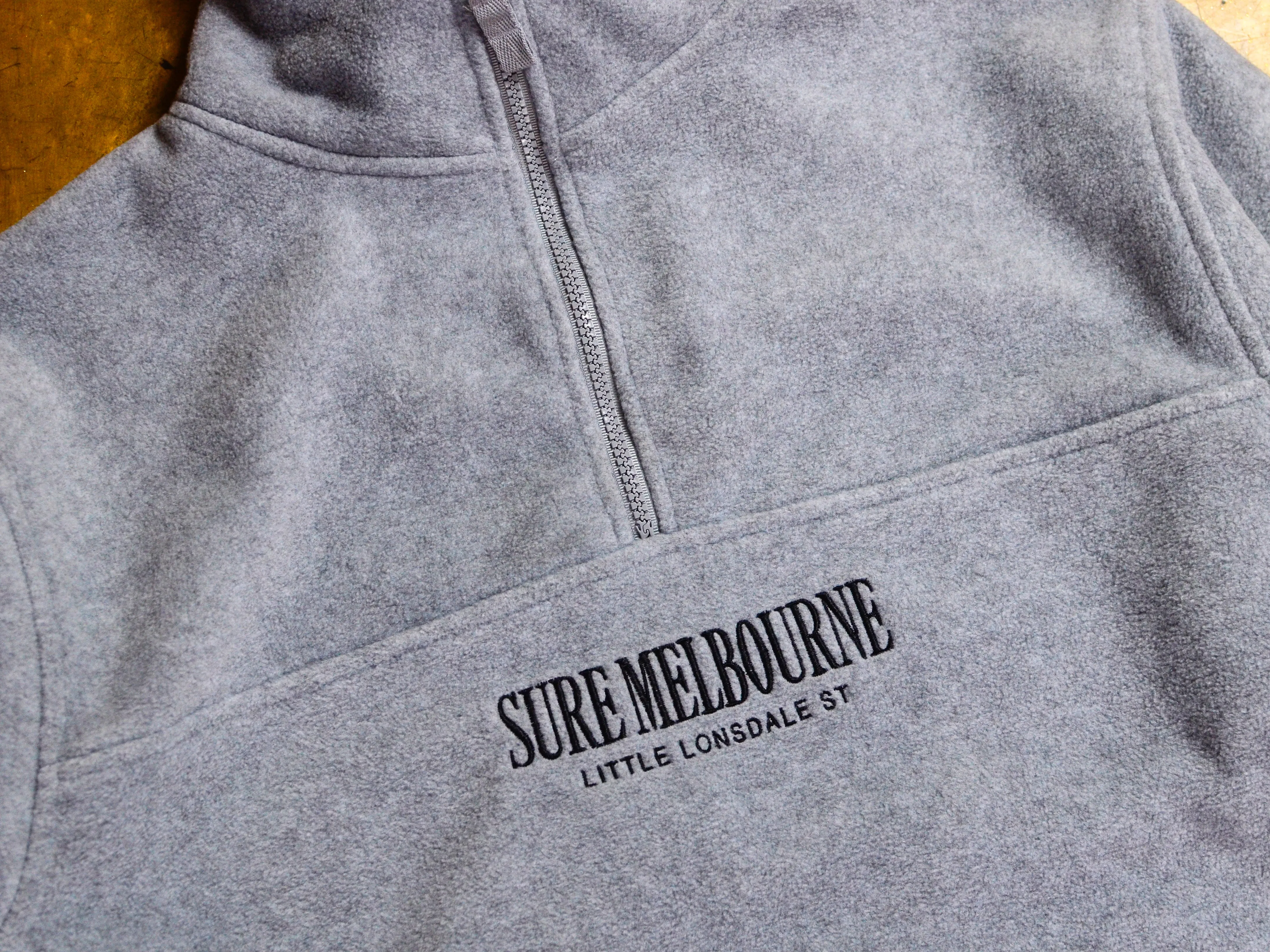 Little Lonsdale St. Quarter Zip Polar Fleece - Grey / Black