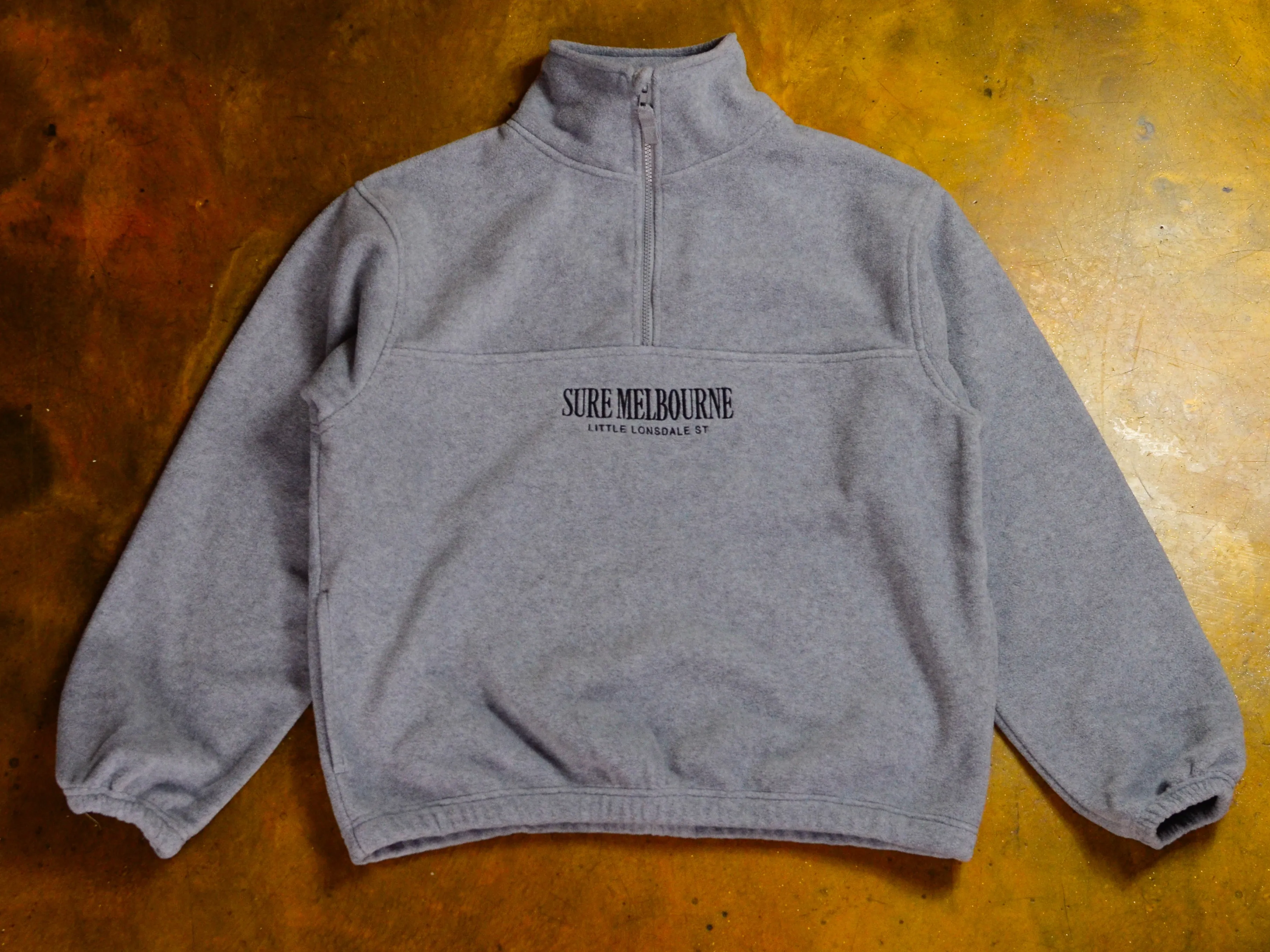 Little Lonsdale St. Quarter Zip Polar Fleece - Grey / Black