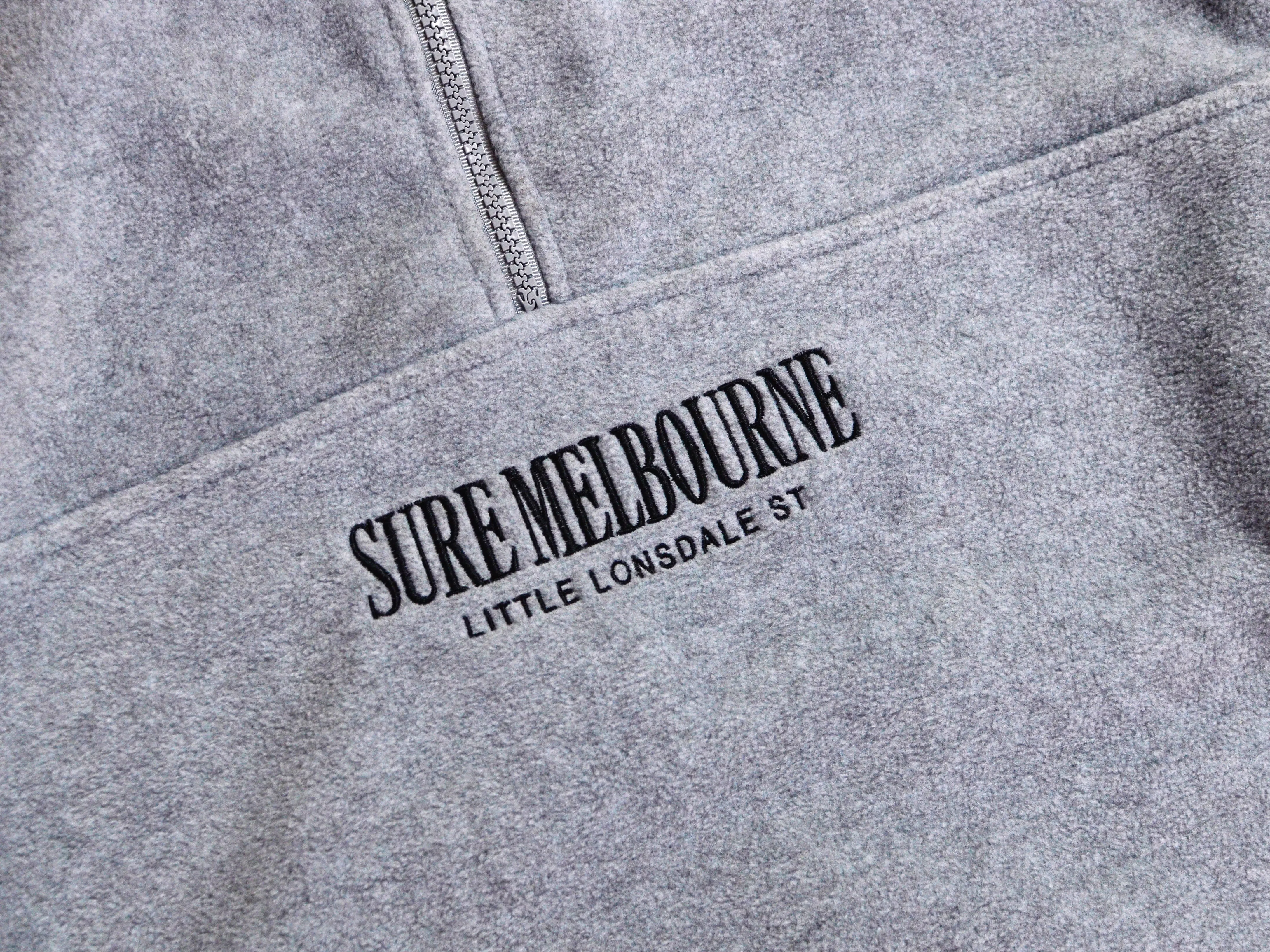 Little Lonsdale St. Quarter Zip Polar Fleece - Grey / Black