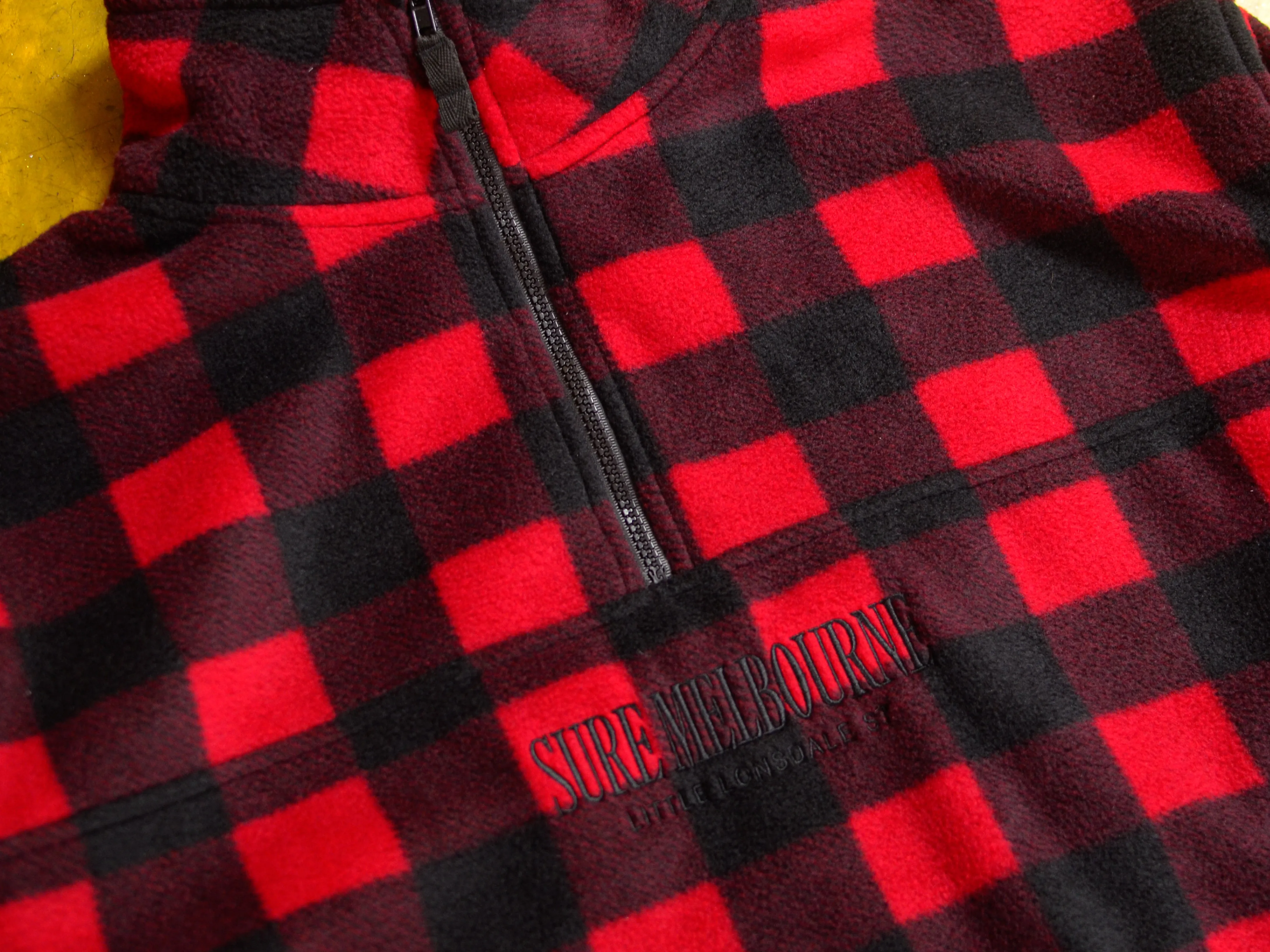 Little Lonsdale St. Quarter Zip Polar Fleece - Red / Black