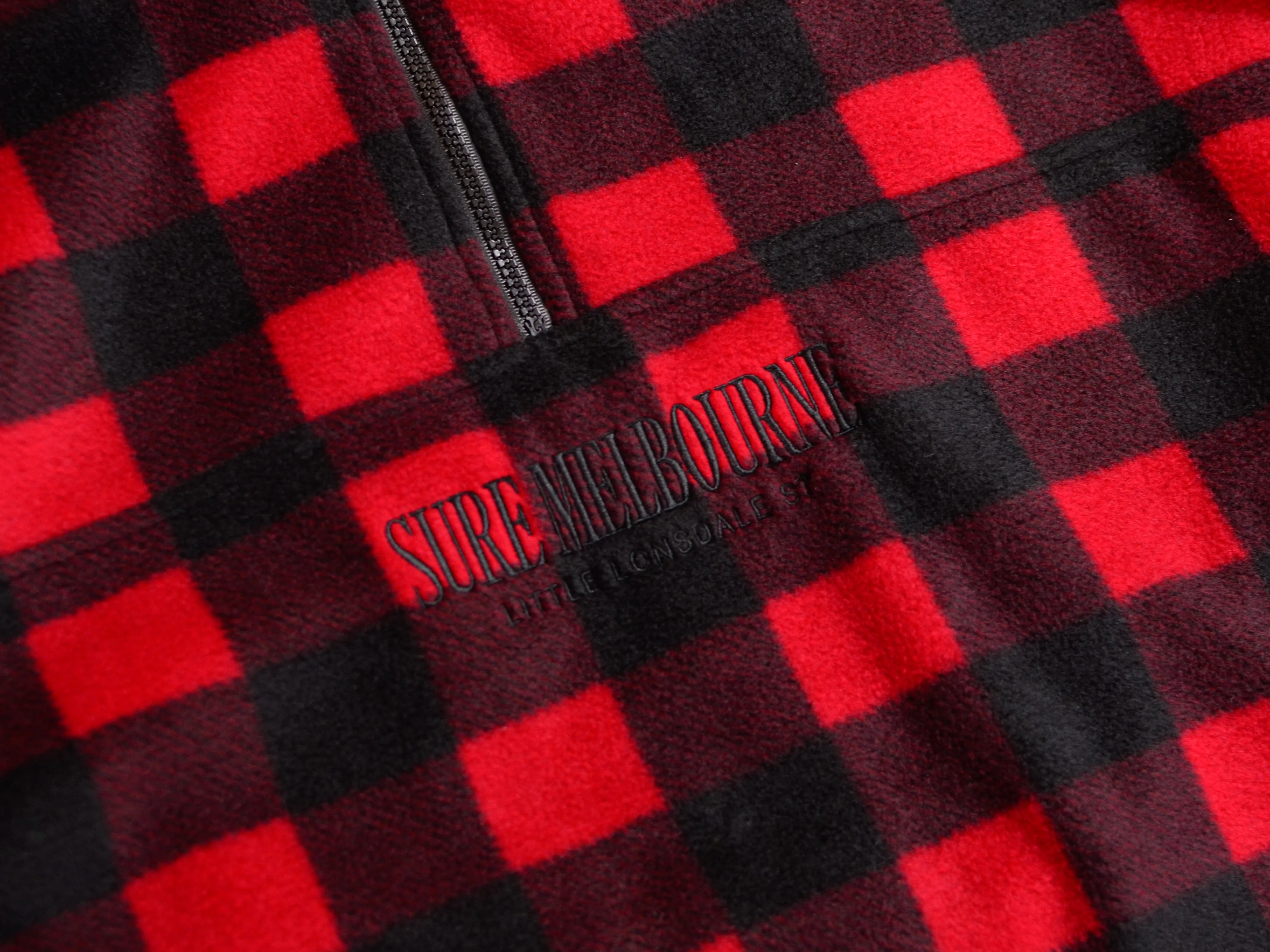 Little Lonsdale St. Quarter Zip Polar Fleece - Red / Black
