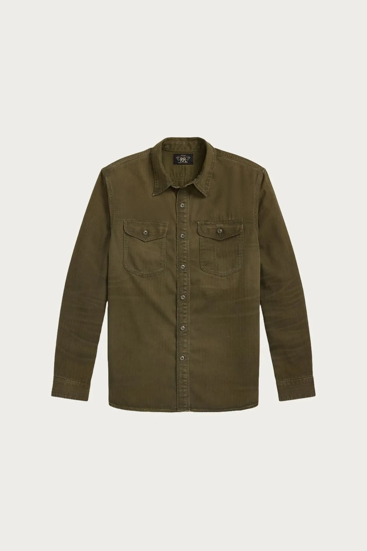 Long-Sleeve Cotton Preston Workshirt - Dark Olive