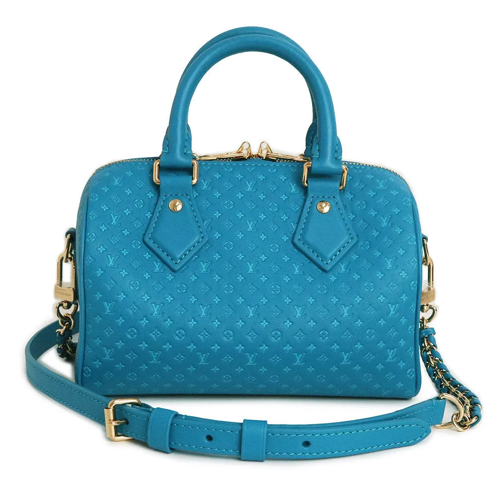Louis Vuitton Nanogram Speedy Bandoulire 20 2WAY Handbag Turqoise (Pre-loved)