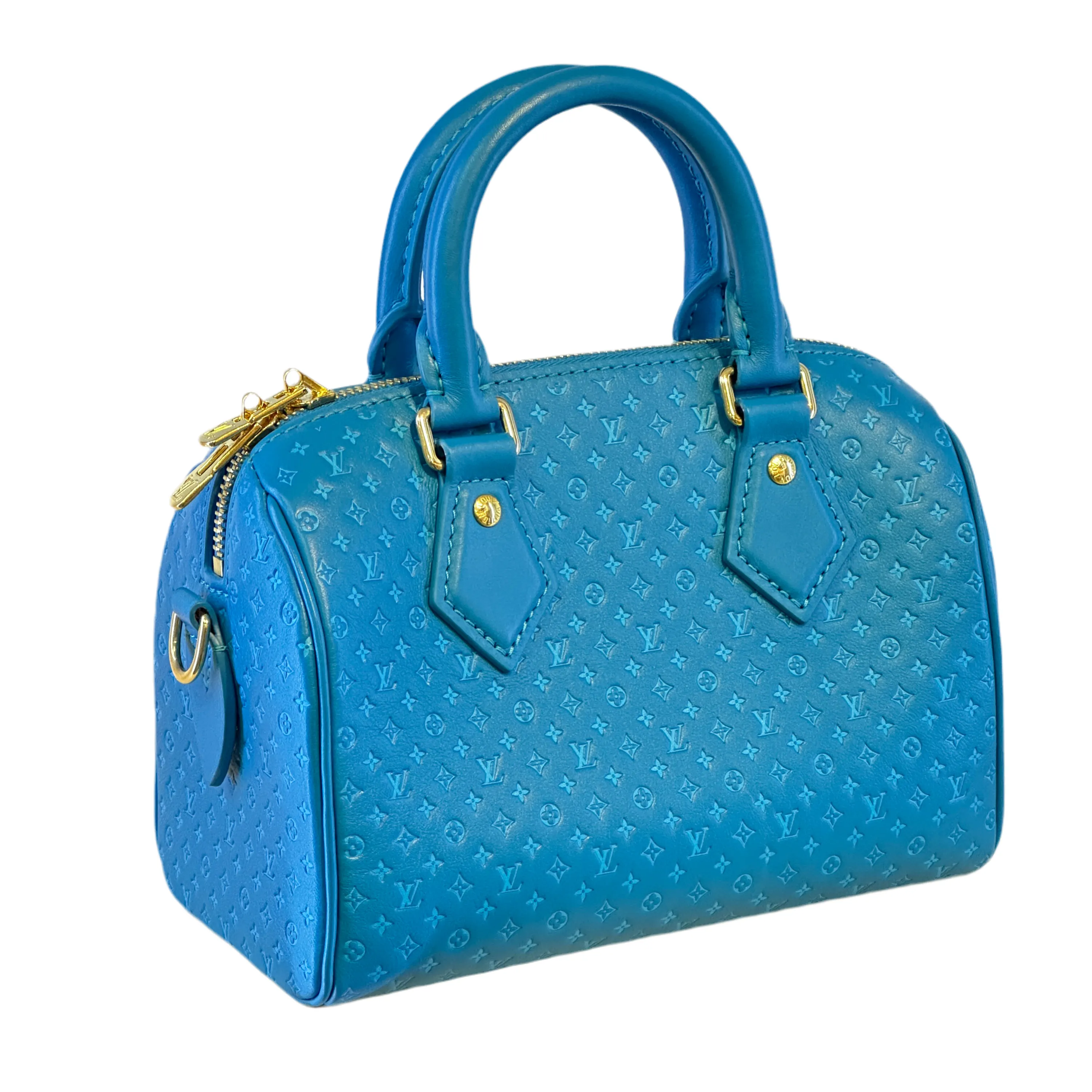 Louis Vuitton Nanogram Speedy Bandoulire 20 2WAY Handbag Turqoise (Pre-loved)