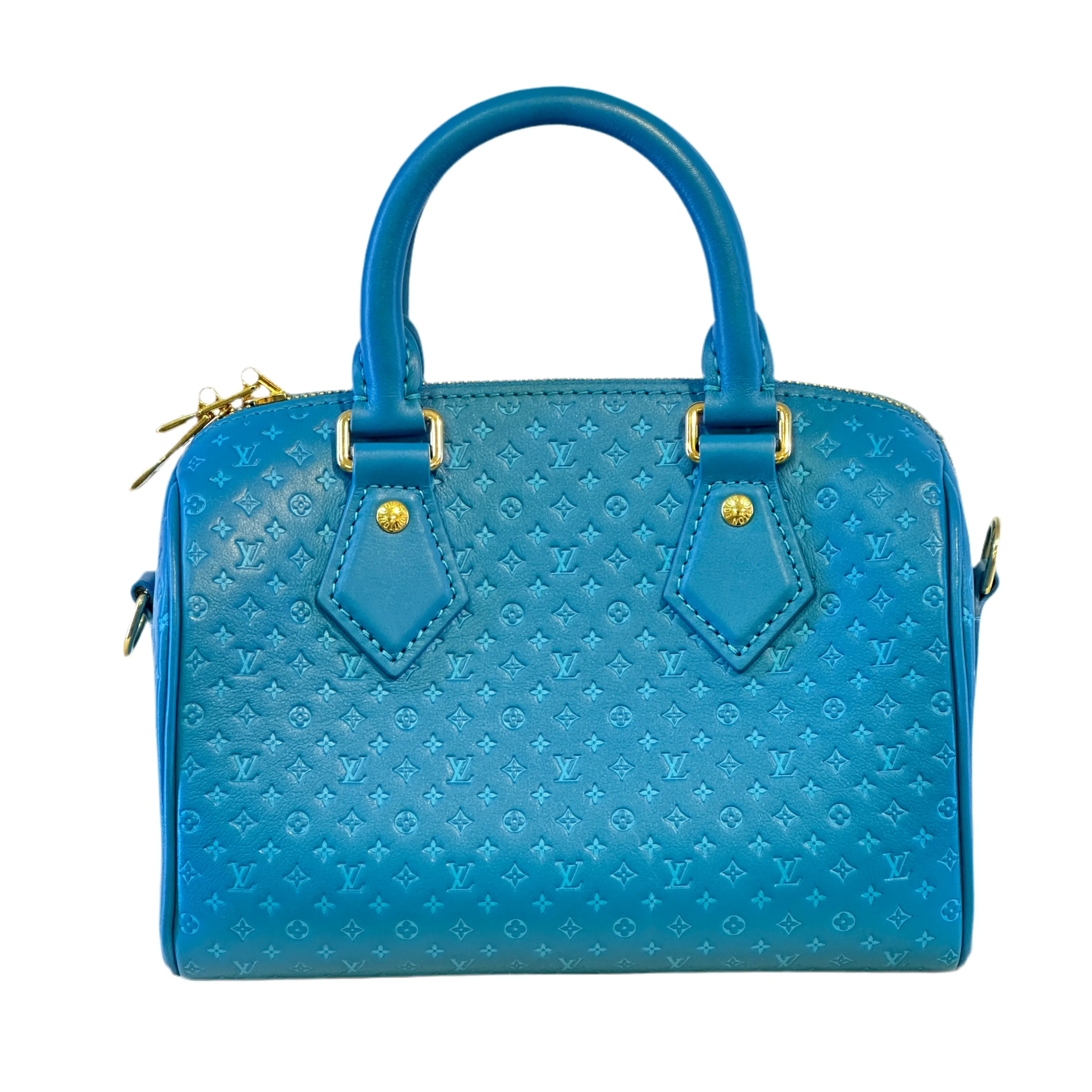 Louis Vuitton Nanogram Speedy Bandoulire 20 2WAY Handbag Turqoise (Pre-loved)