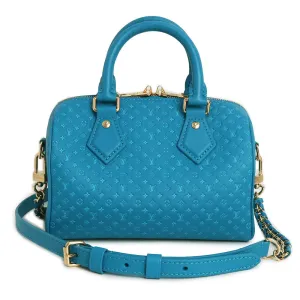 Louis Vuitton Nanogram Speedy Bandoulire 20 2WAY Handbag Turqoise (Pre-loved)