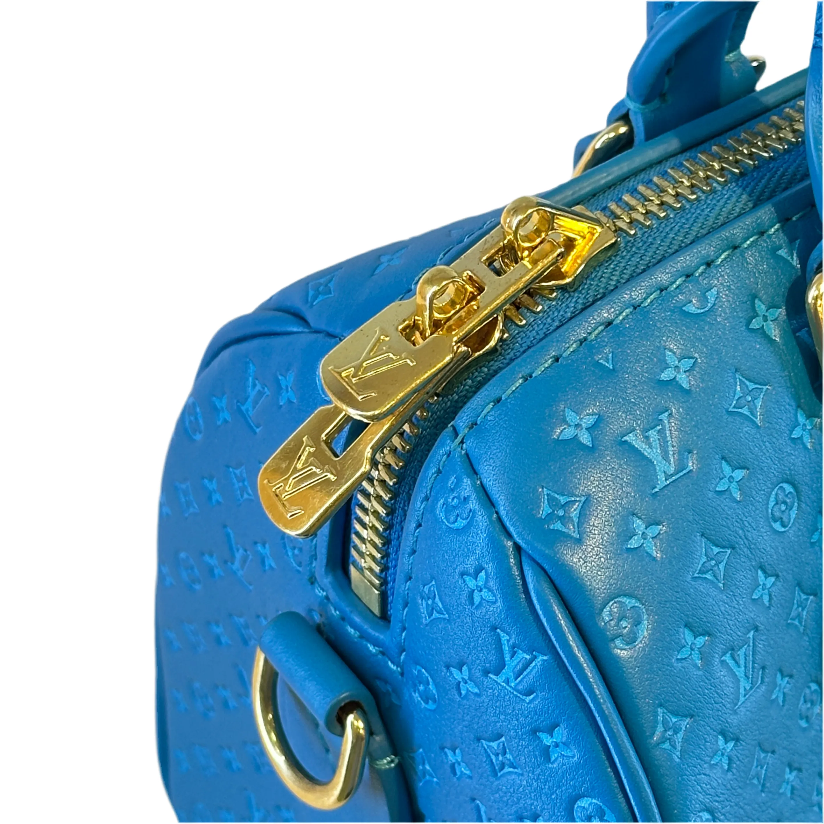 Louis Vuitton Nanogram Speedy Bandoulire 20 2WAY Handbag Turqoise (Pre-loved)