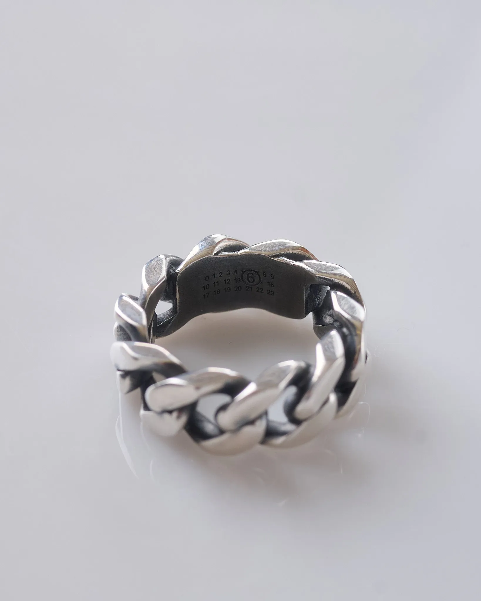 Maison Margiela MM6 Minimal Logo Curb Ring Palladio