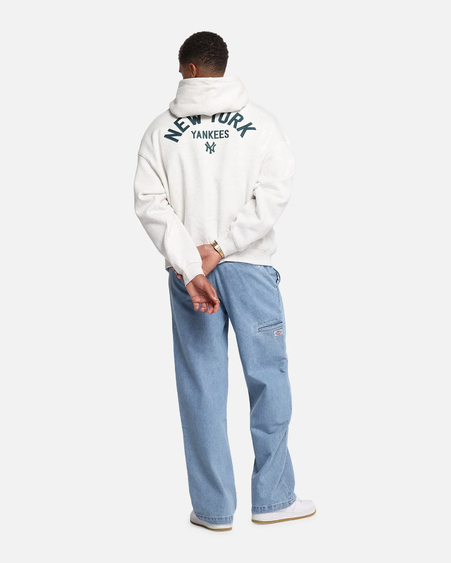 Majestic Athletic New York Yankees Arch FZ Boxy Hoodie White Marle