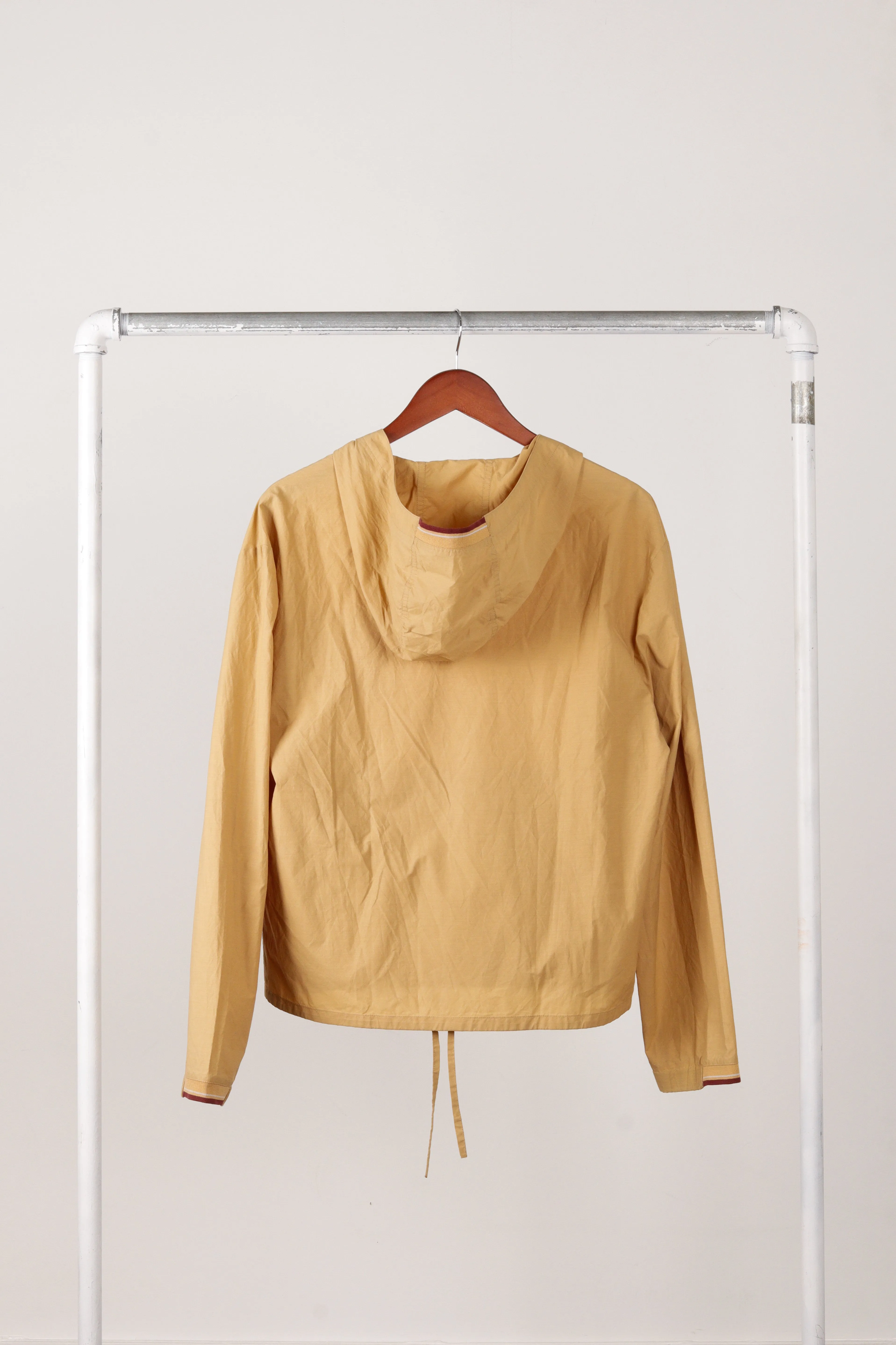 Miu Miu 'Cropped Nylon Blend Pocket' Pullover Beige