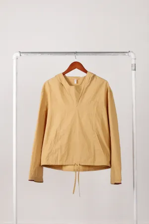 Miu Miu 'Cropped Nylon Blend Pocket' Pullover Beige