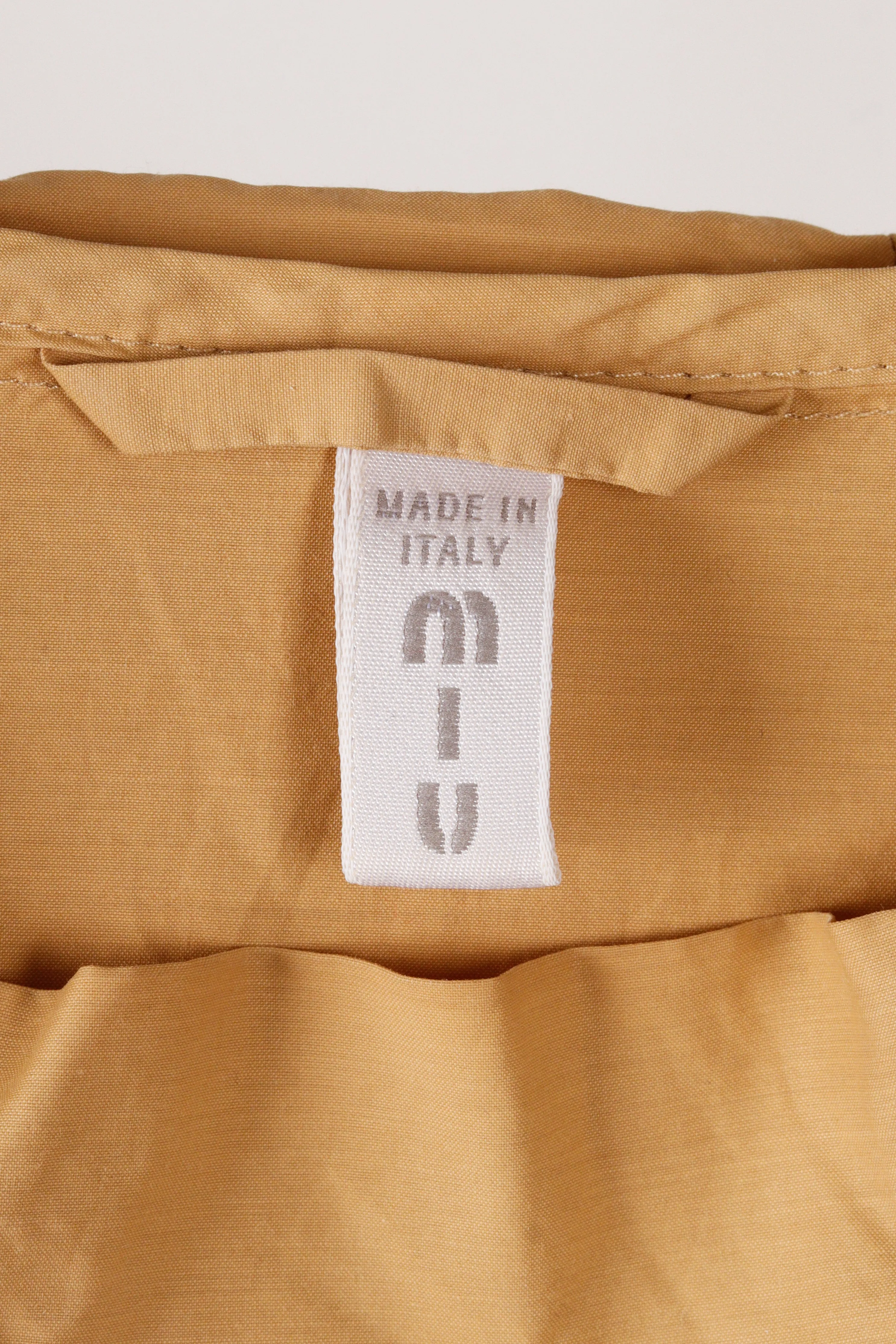 Miu Miu 'Cropped Nylon Blend Pocket' Pullover Beige