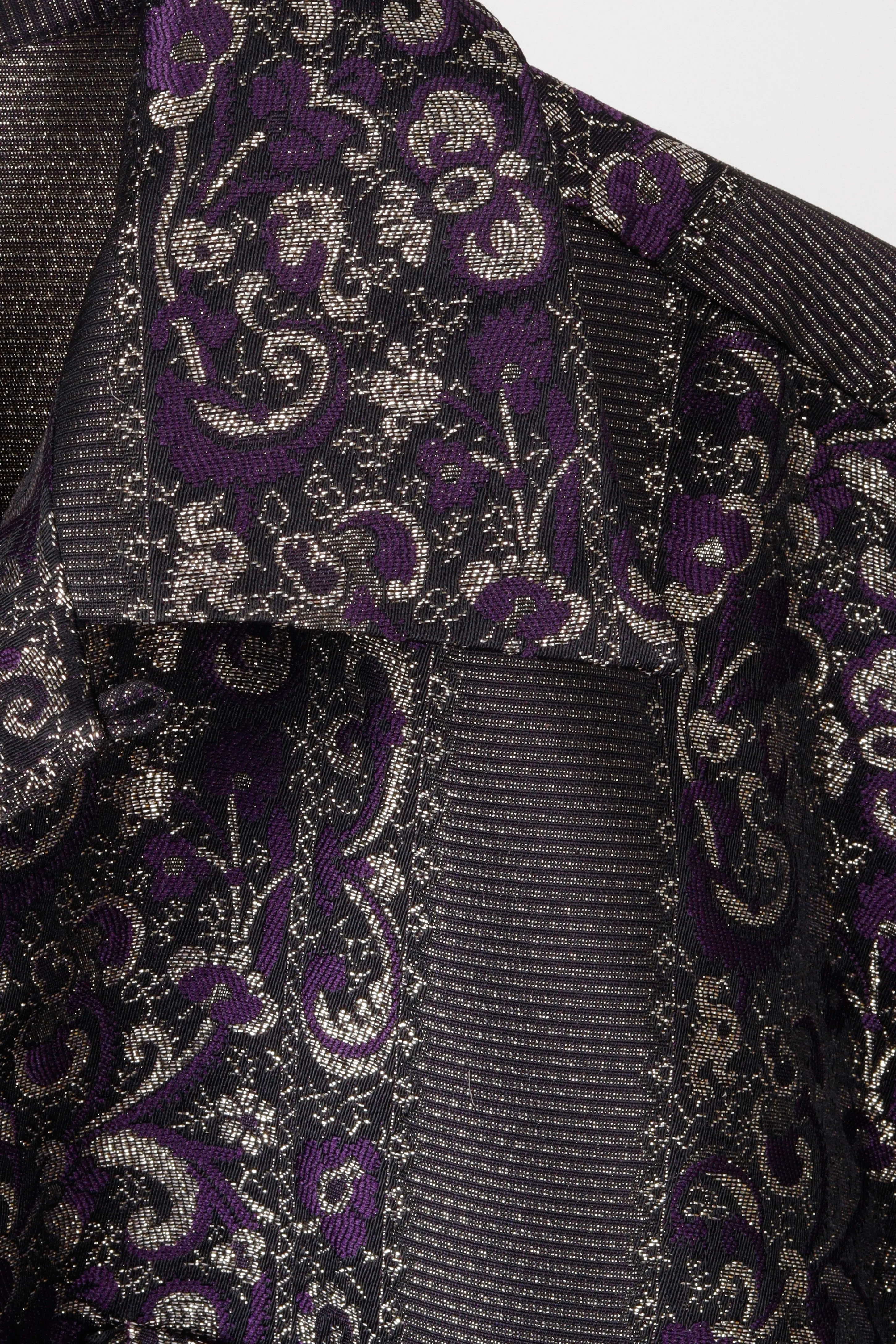 Needles SS20 'Cut Off Jacquard Striped' S/S Shirt Purple (2020)