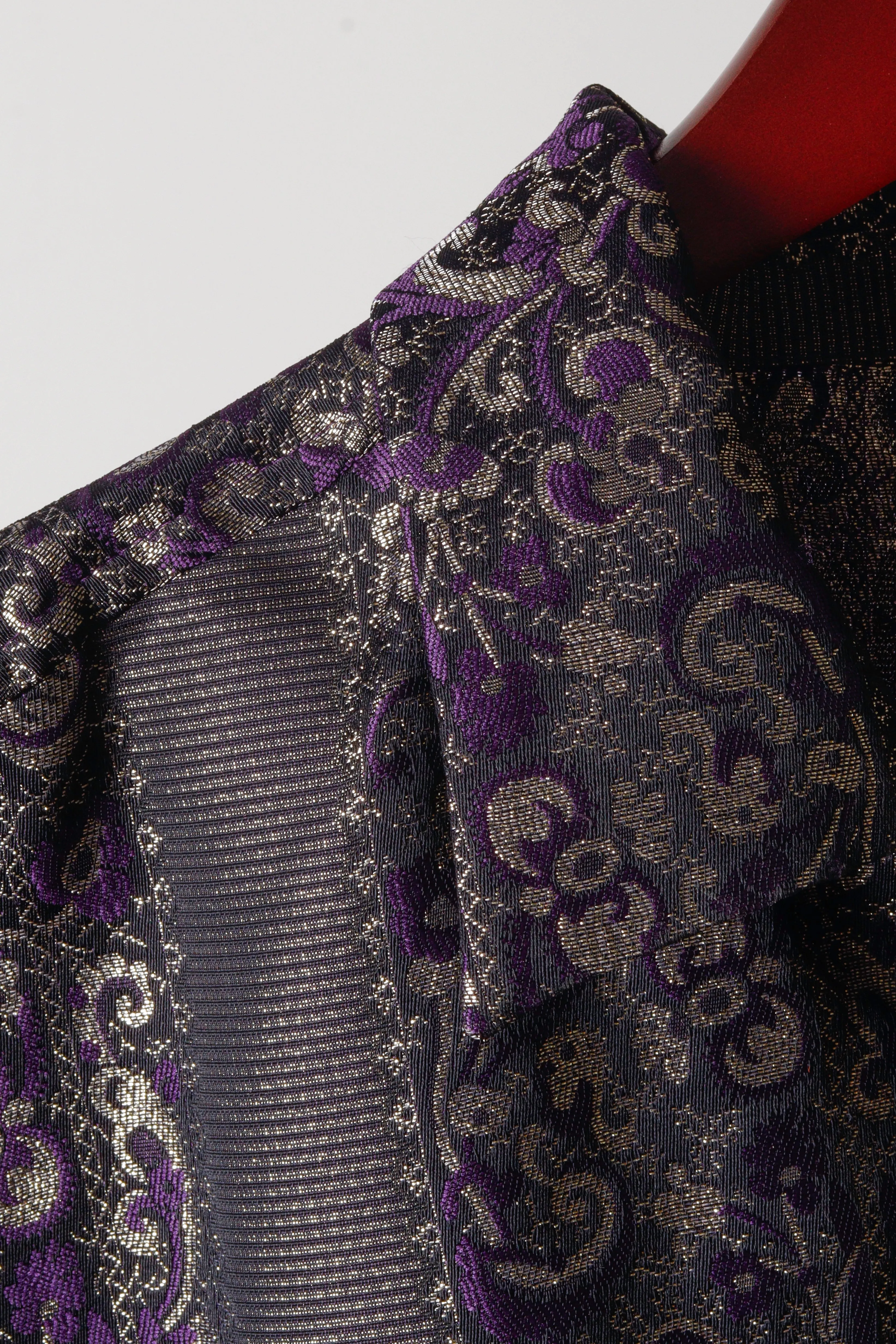 Needles SS20 'Cut Off Jacquard Striped' S/S Shirt Purple (2020)