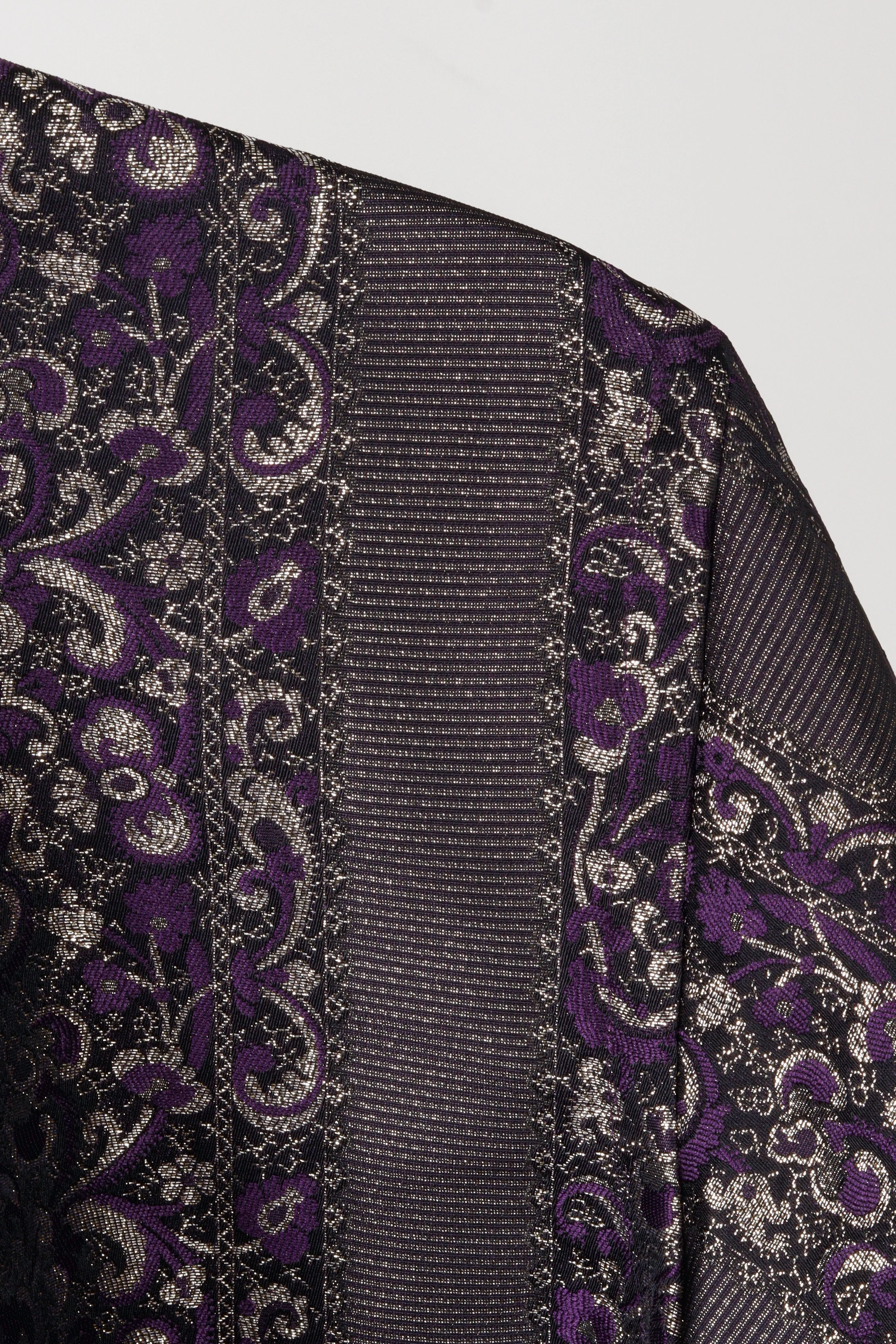 Needles SS20 'Cut Off Jacquard Striped' S/S Shirt Purple (2020)