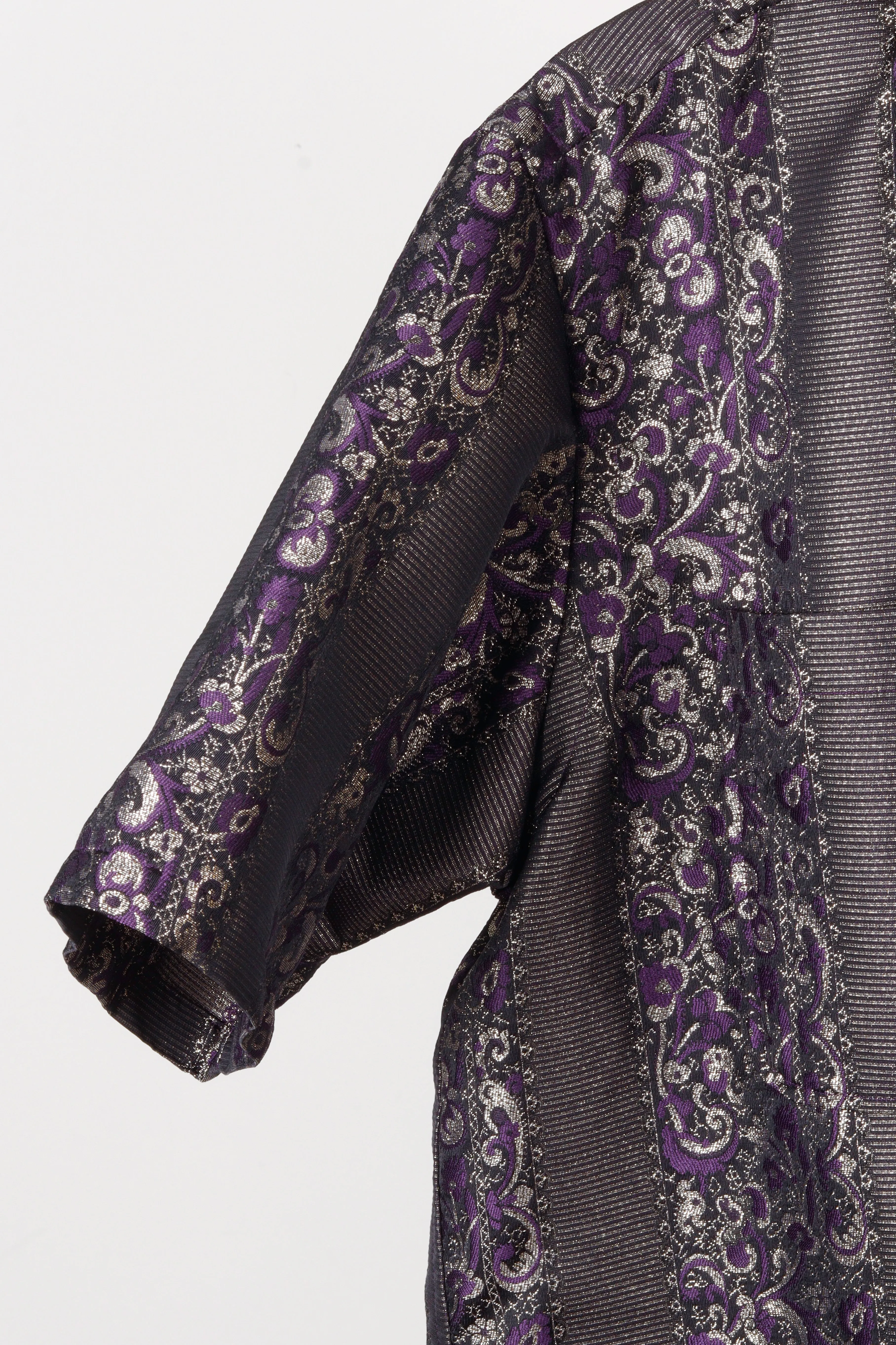 Needles SS20 'Cut Off Jacquard Striped' S/S Shirt Purple (2020)