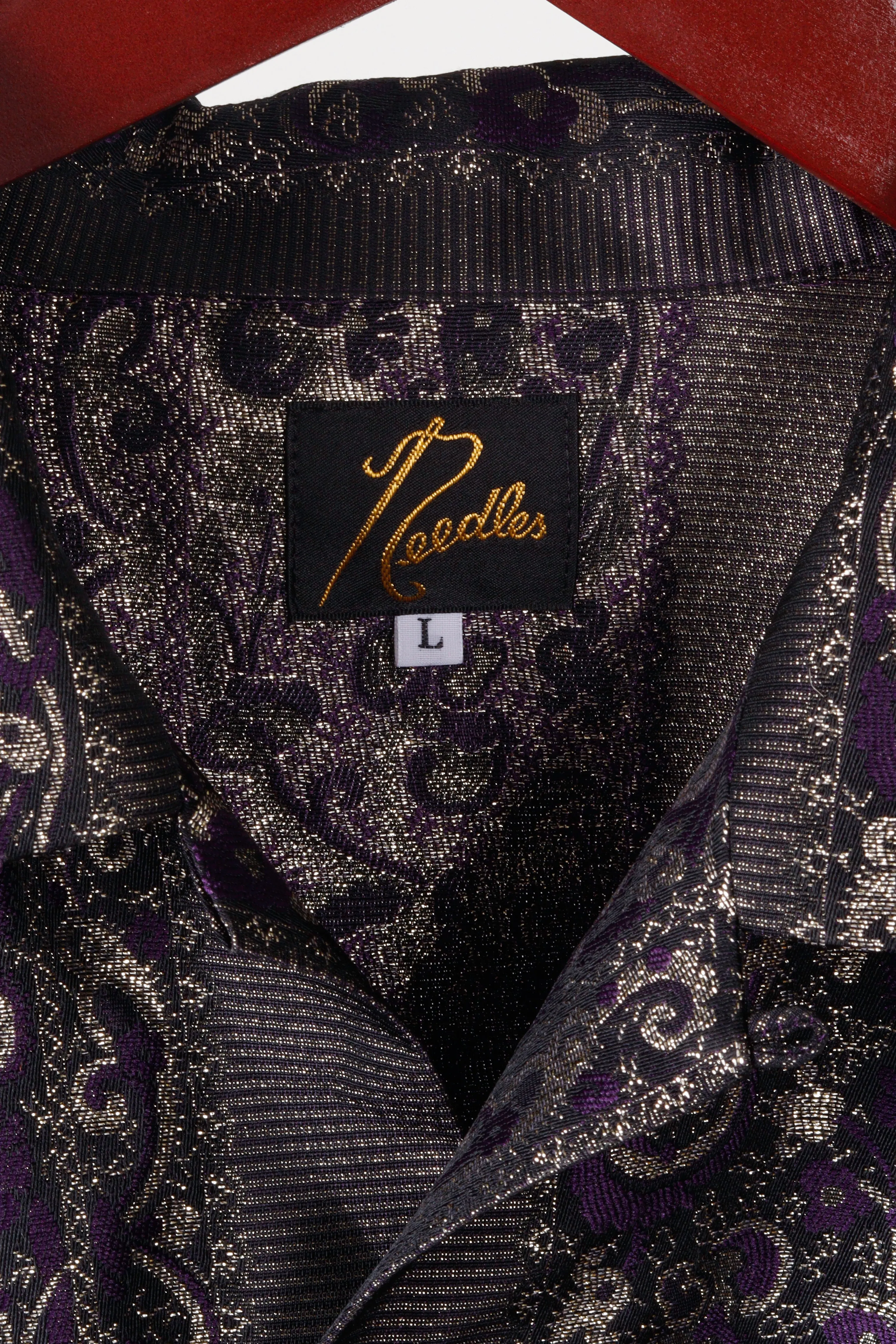 Needles SS20 'Cut Off Jacquard Striped' S/S Shirt Purple (2020)