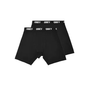 OBEY BOLD BOXERS - 2 PACK // BLACK