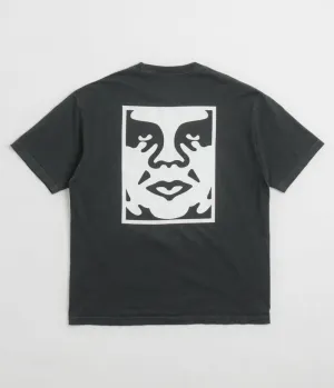 Obey Bold Icon Face T-Shirt - Pigment True Vintage Black