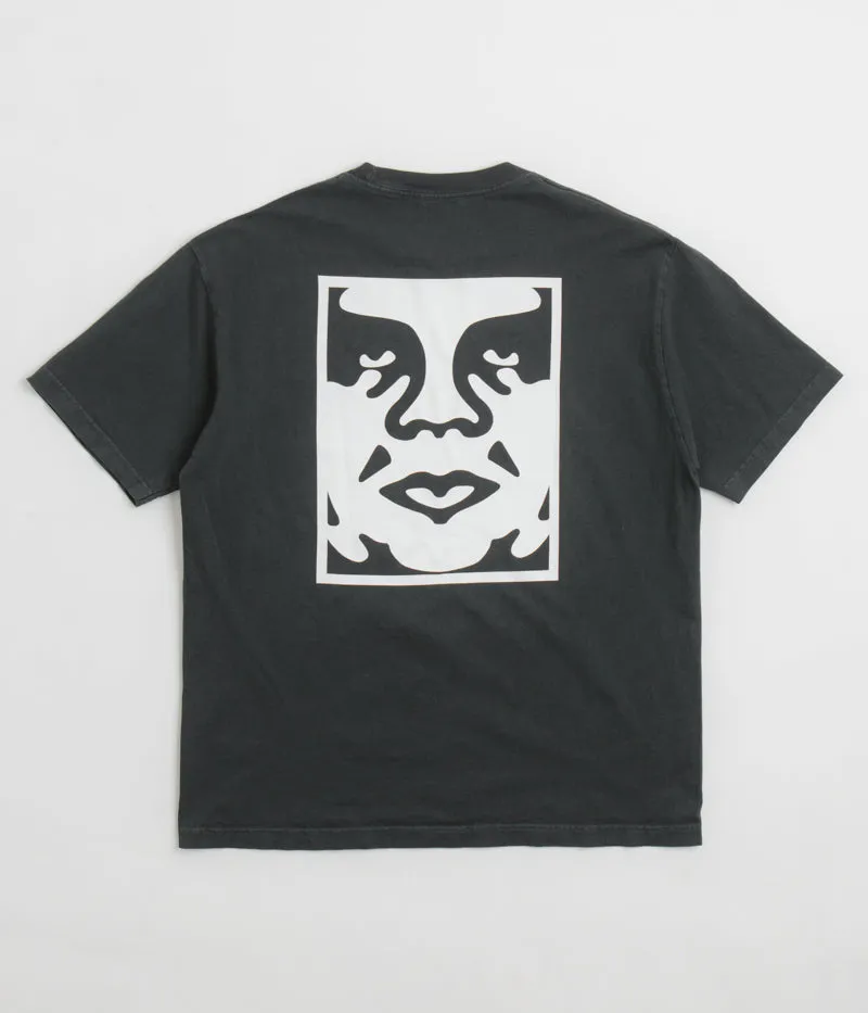 Obey Bold Icon Face T-Shirt - Pigment True Vintage Black