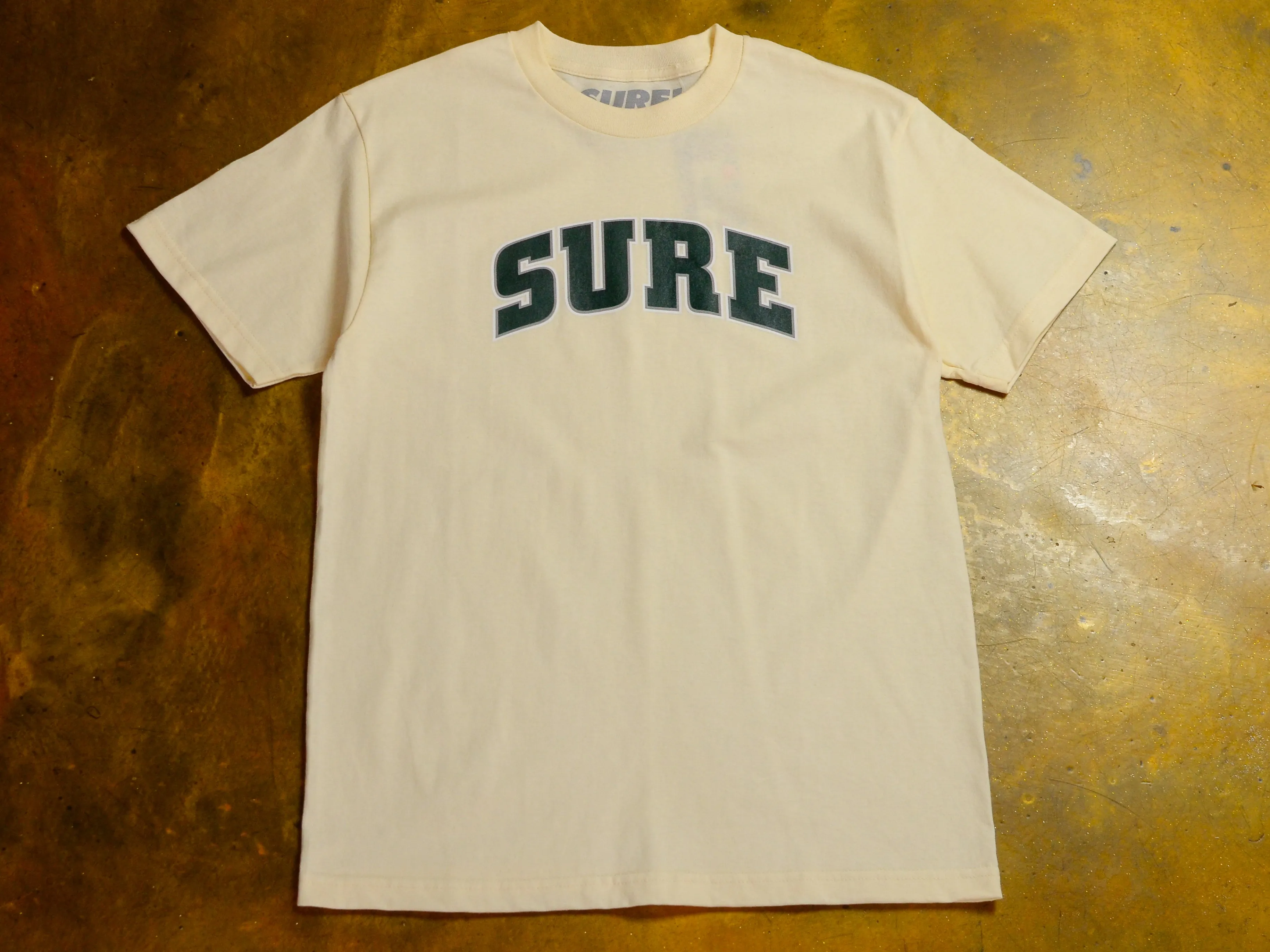 Pea Ess See Bold T-Shirt - Cream / Pine Green