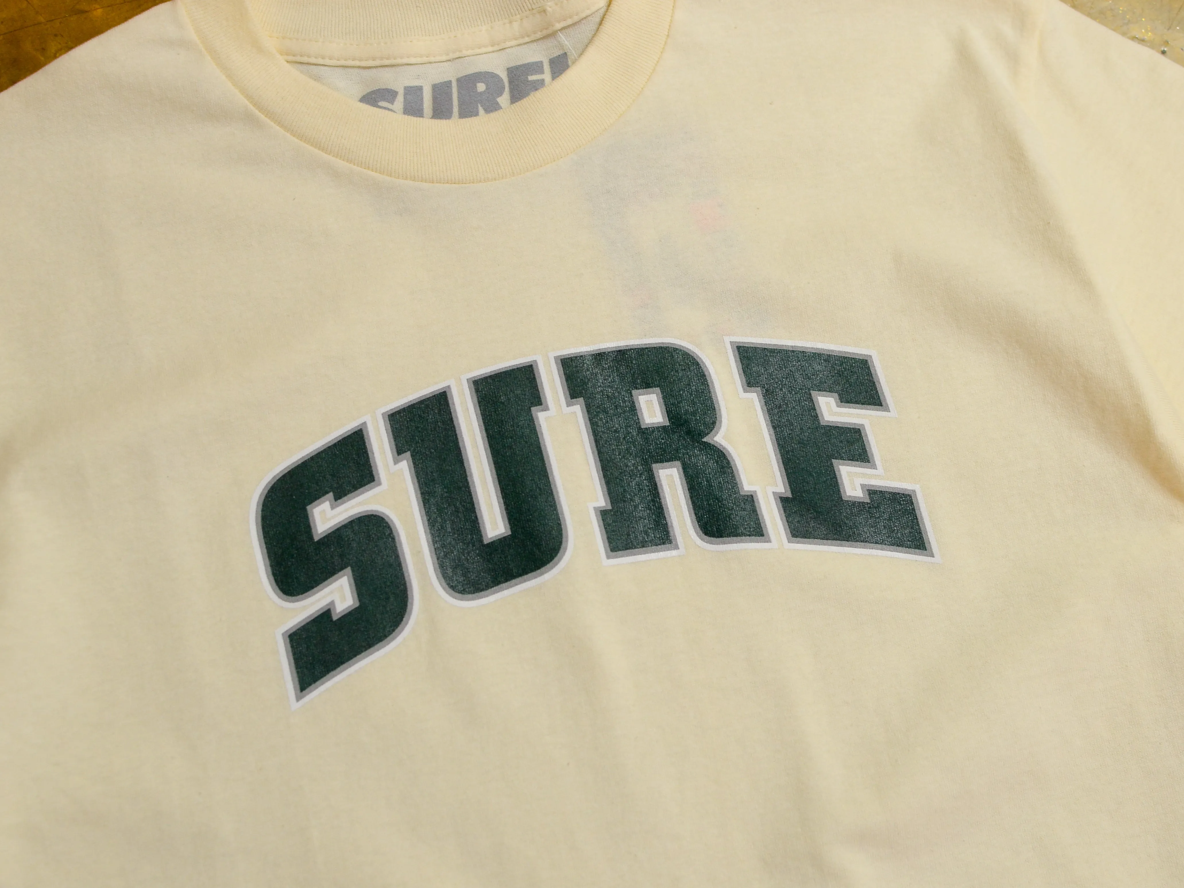 Pea Ess See Bold T-Shirt - Cream / Pine Green