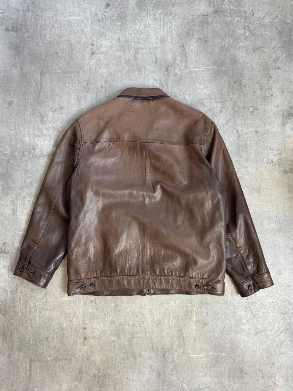 Polo Ralph Lauren Brown Soft Leather Harrington Jacket