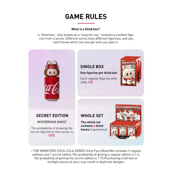 Pop Mart Labubu The Monsters Coca Cola Series Vinyl Face Blind Box (Sold per piece)
