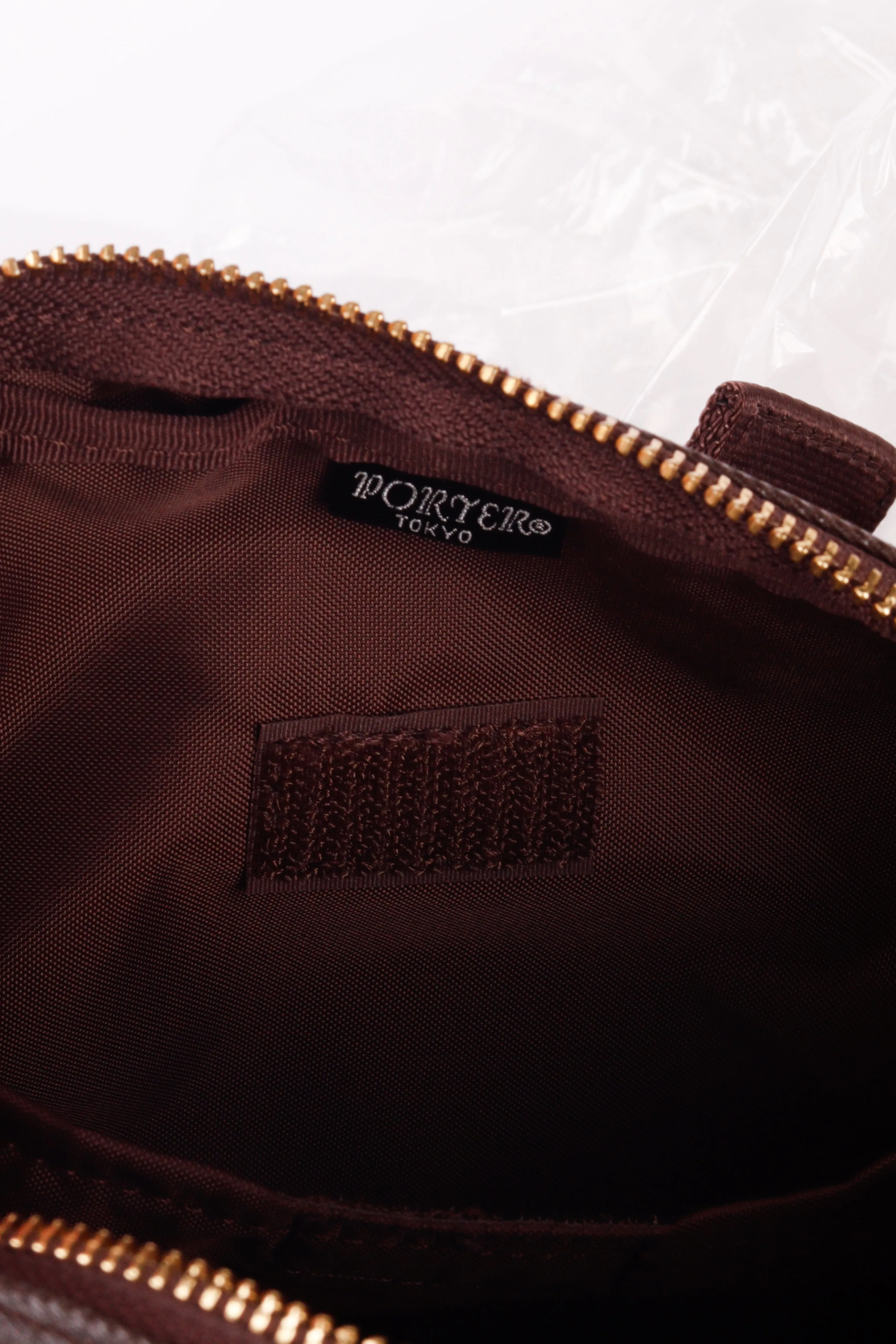 Porter 'Waxed Leather Tanker' Waist Bag Brown