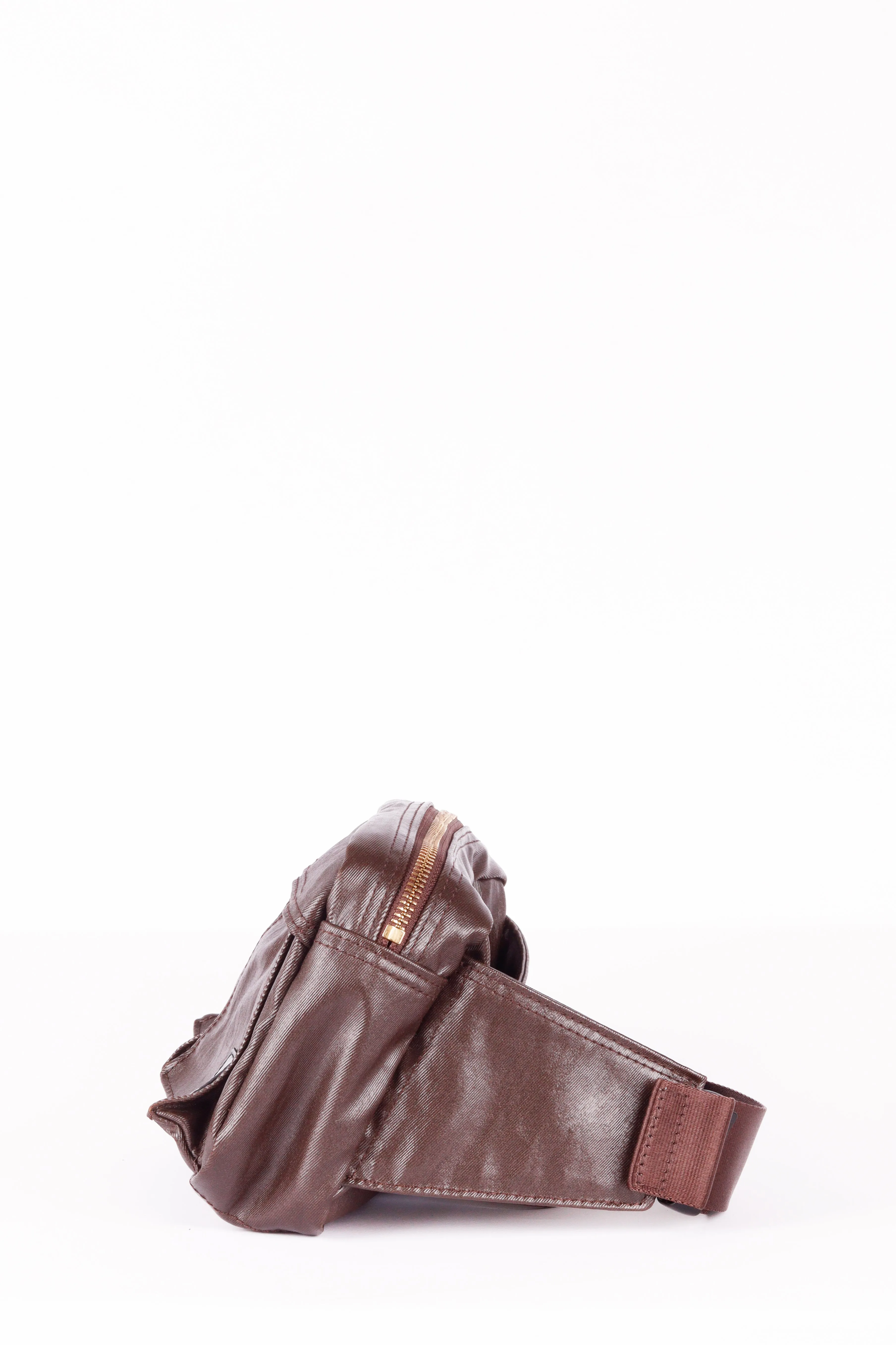 Porter 'Waxed Leather Tanker' Waist Bag Brown
