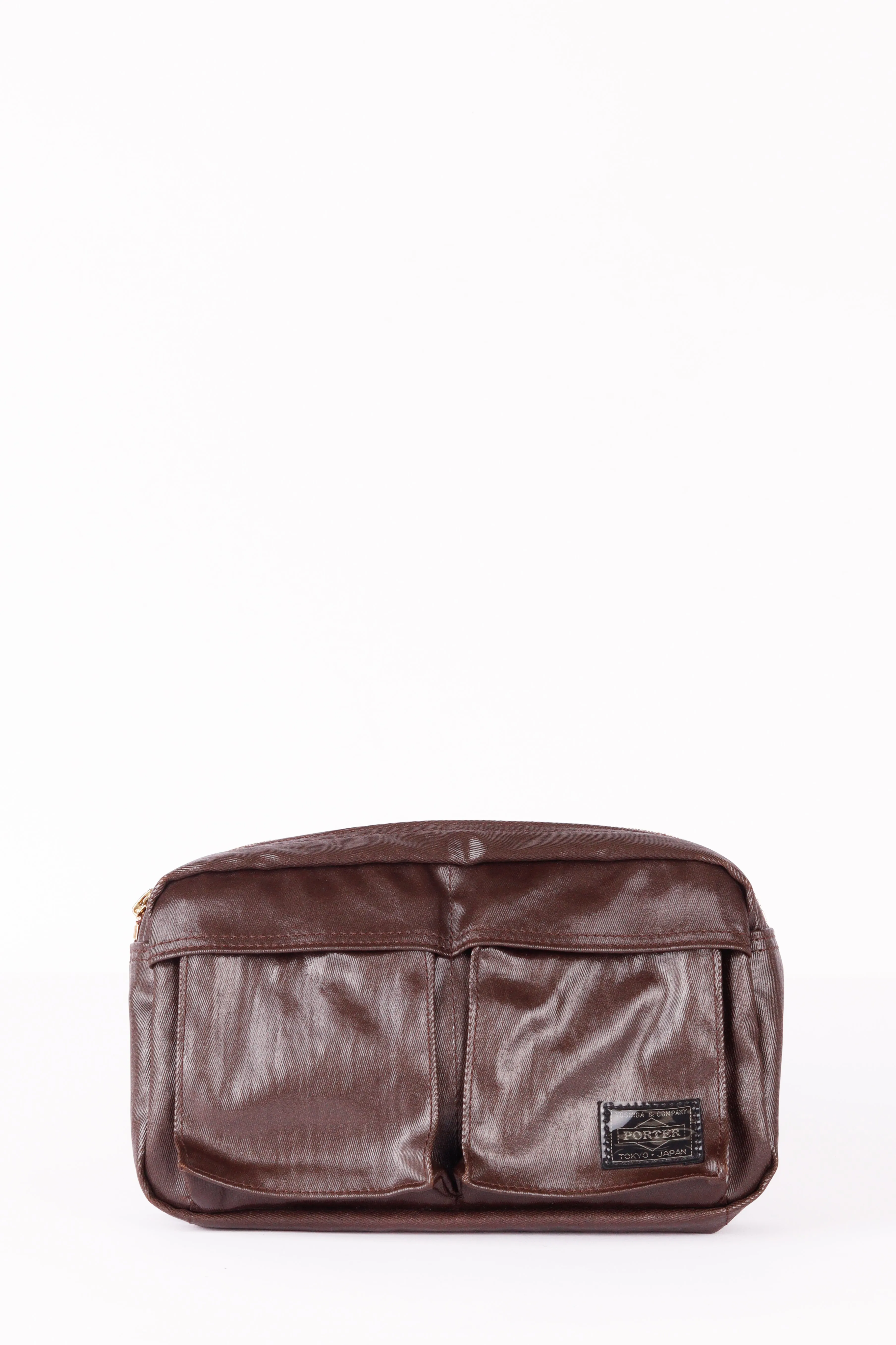 Porter 'Waxed Leather Tanker' Waist Bag Brown