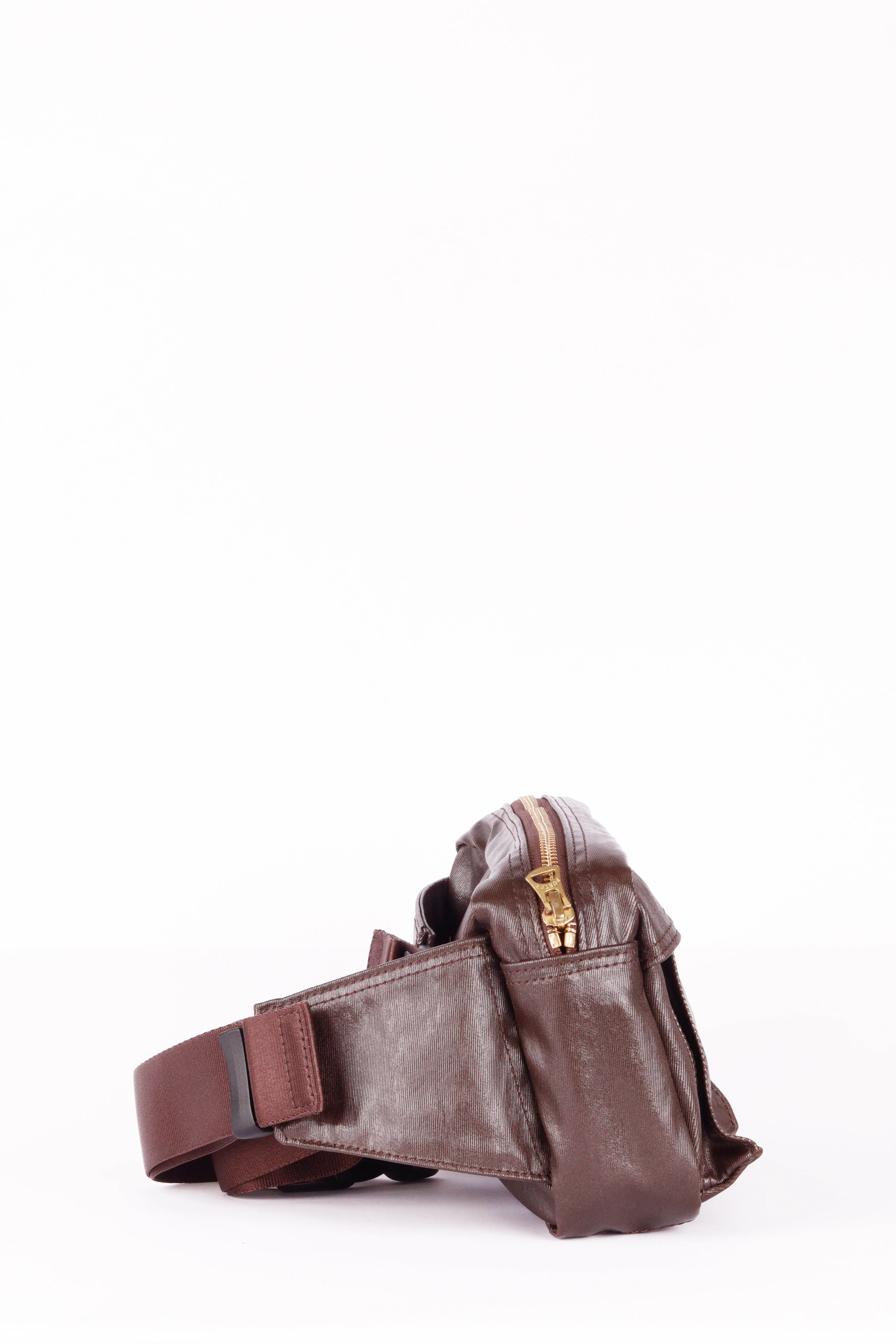 Porter 'Waxed Leather Tanker' Waist Bag Brown