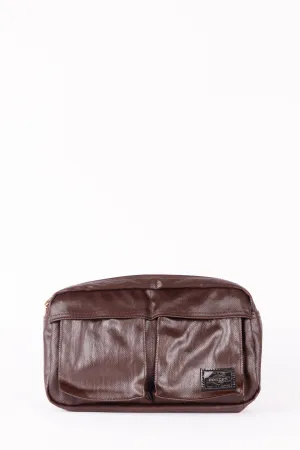Porter 'Waxed Leather Tanker' Waist Bag Brown