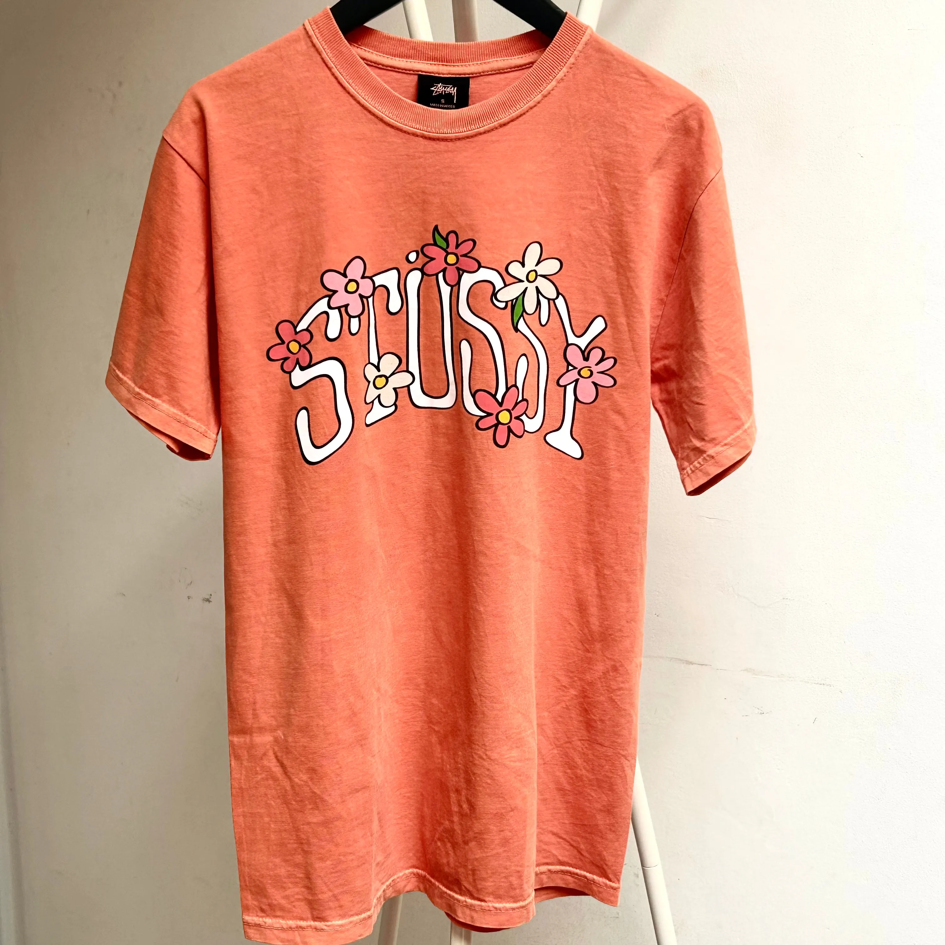 PRE-LOVED Floral Stussy Tee(orange)