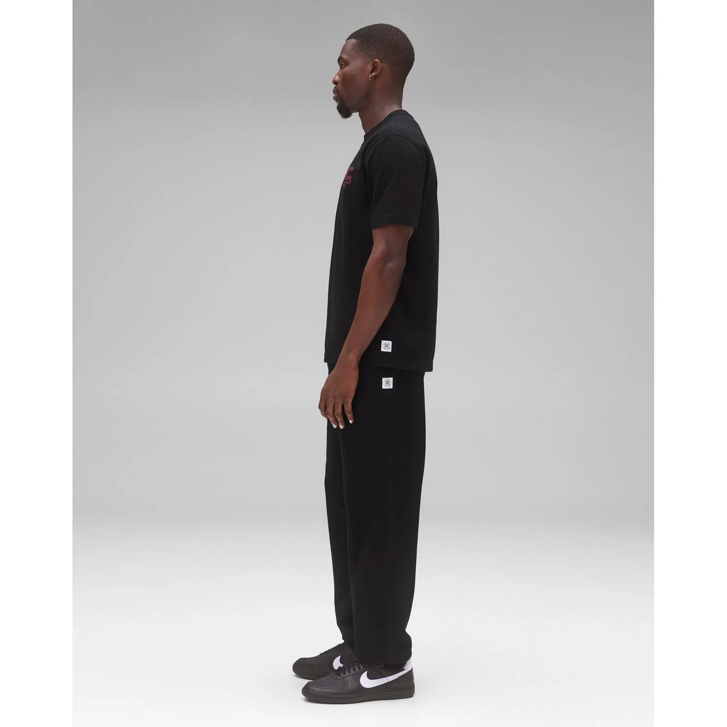 Reigning Champ Men Knit Midweight Jersey Race T-Shirt Black Red