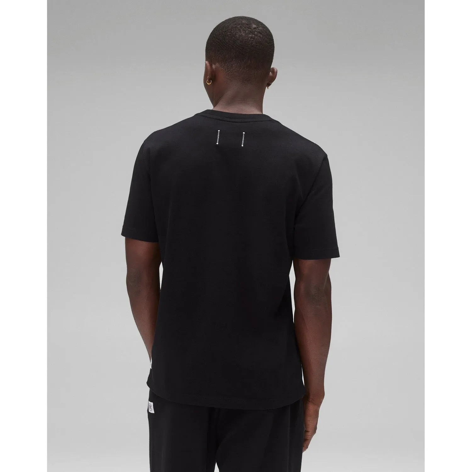 Reigning Champ Men Knit Midweight Jersey Race T-Shirt Black Red