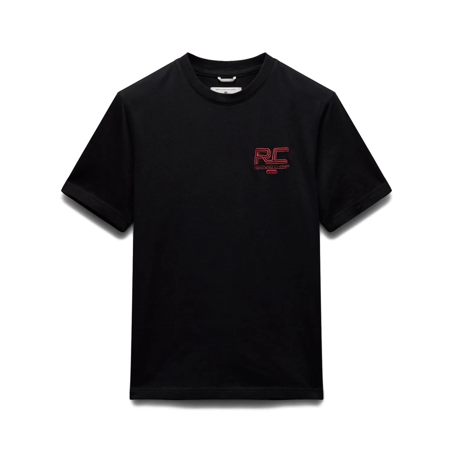 Reigning Champ Men Knit Midweight Jersey Race T-Shirt Black Red