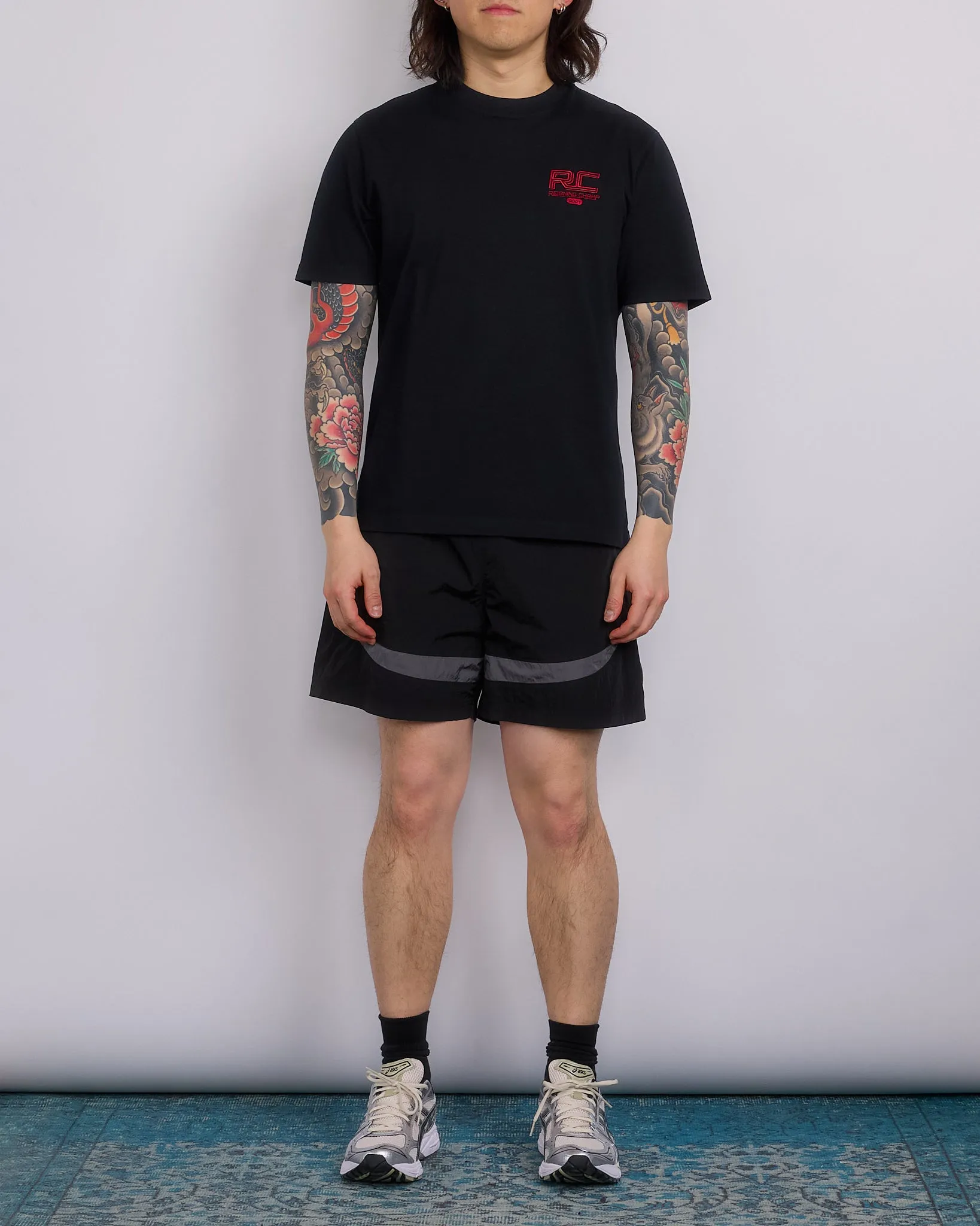 Reigning Champ Midweight Jersey Race T-Shirt Black-Red