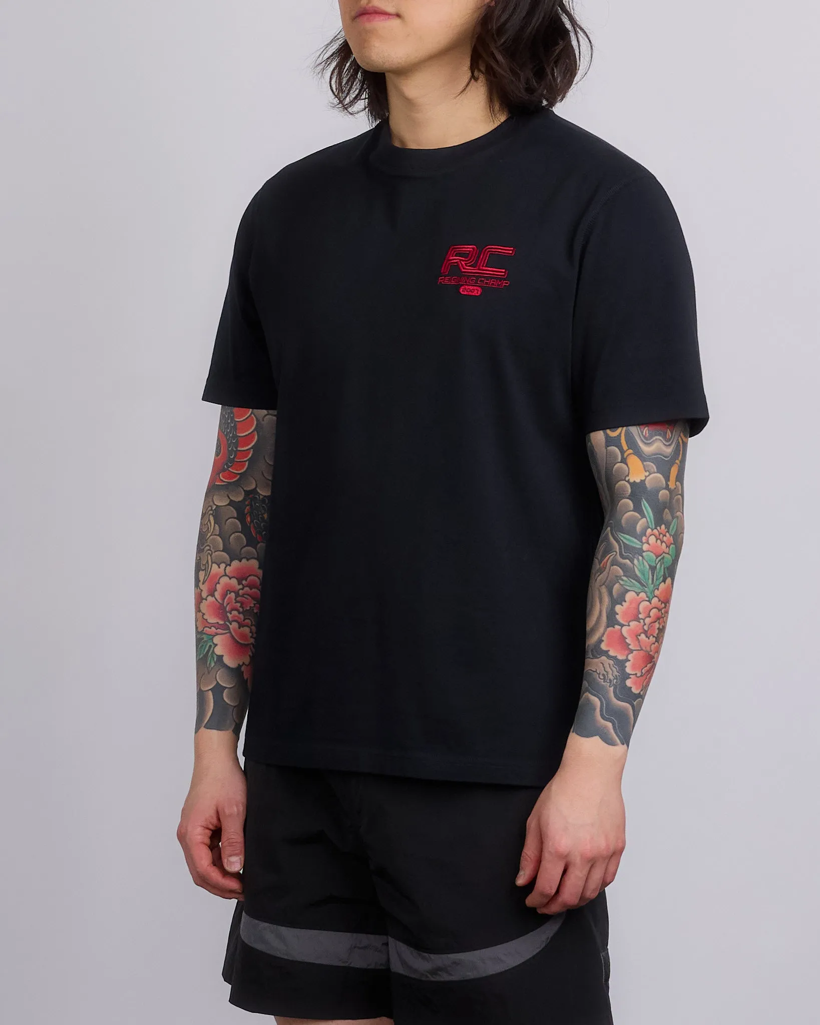 Reigning Champ Midweight Jersey Race T-Shirt Black-Red