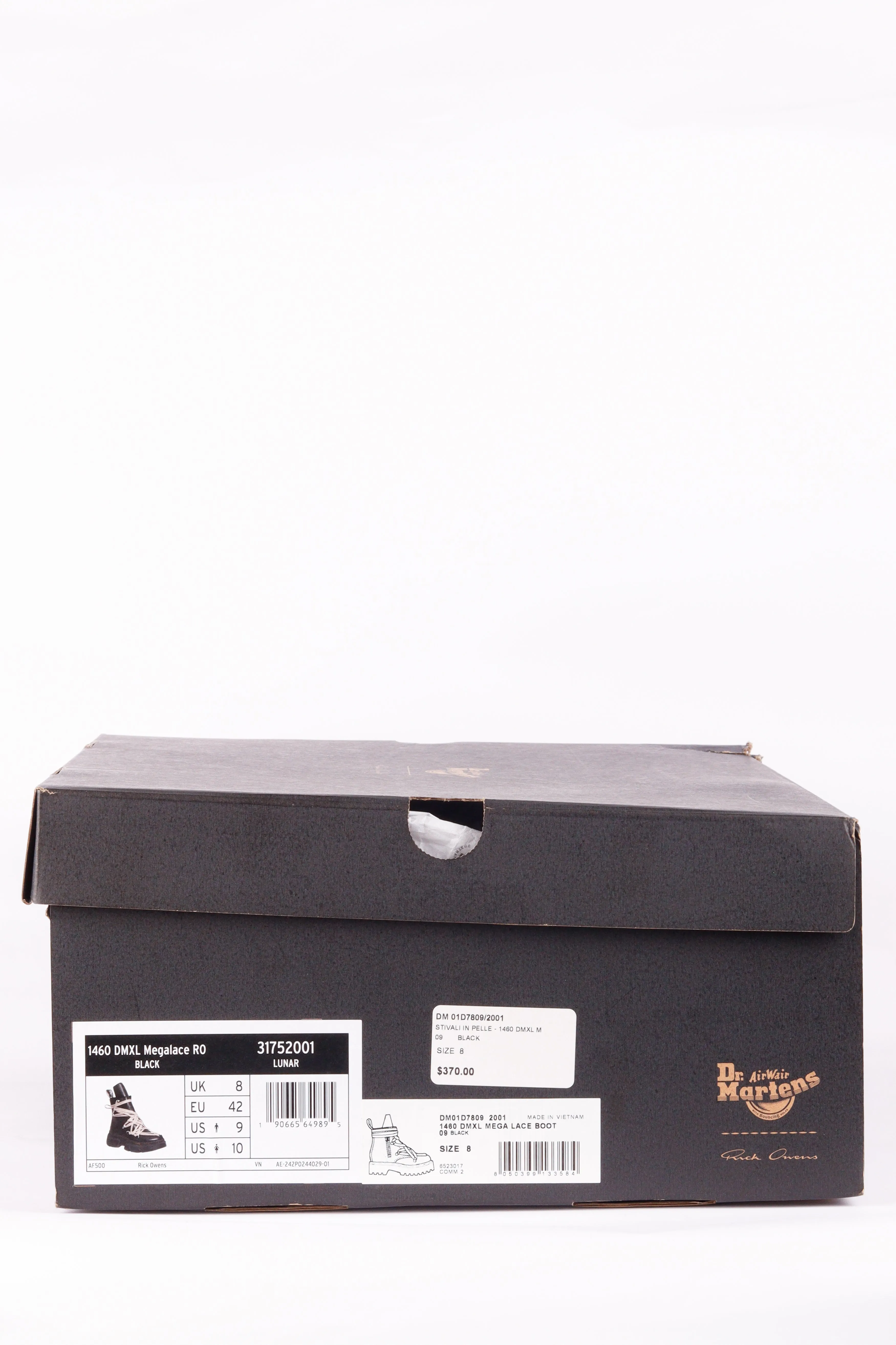 Rick Owens x Dr. Martens FW22 '1918 Pony Hair Lace Up' Calf Length Platform Boots Peal (2022)