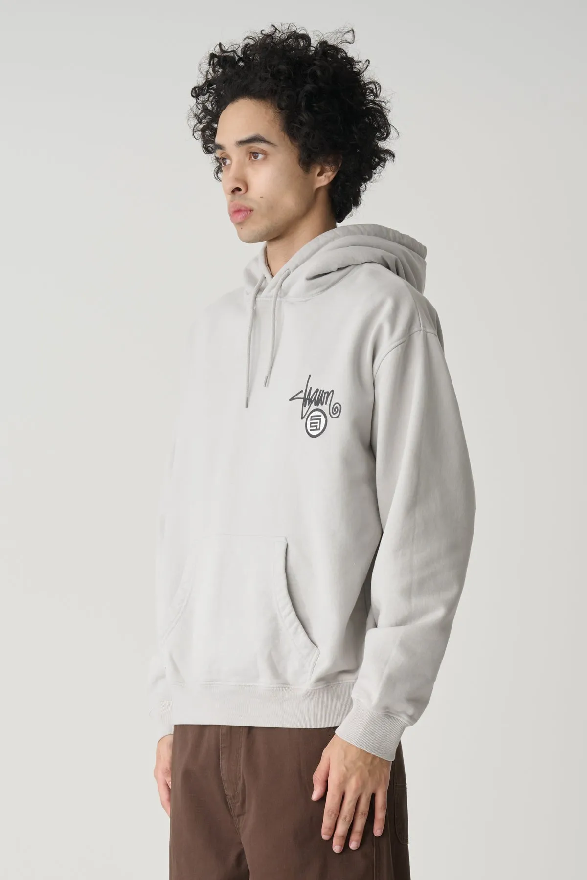 Shawn Dot Hooded Fleece - Washed Grey