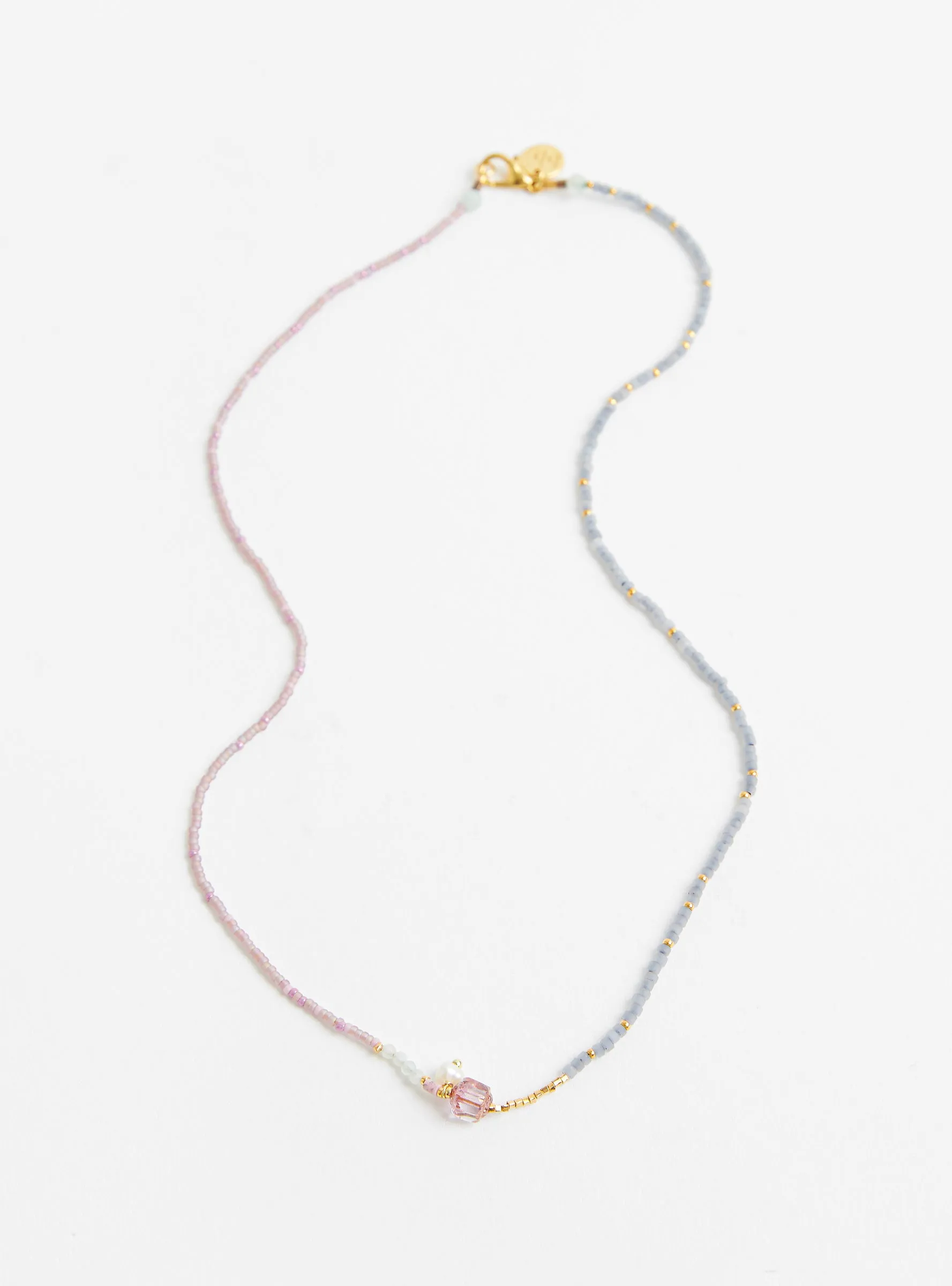 Soft Lilac and Pearl Necklace