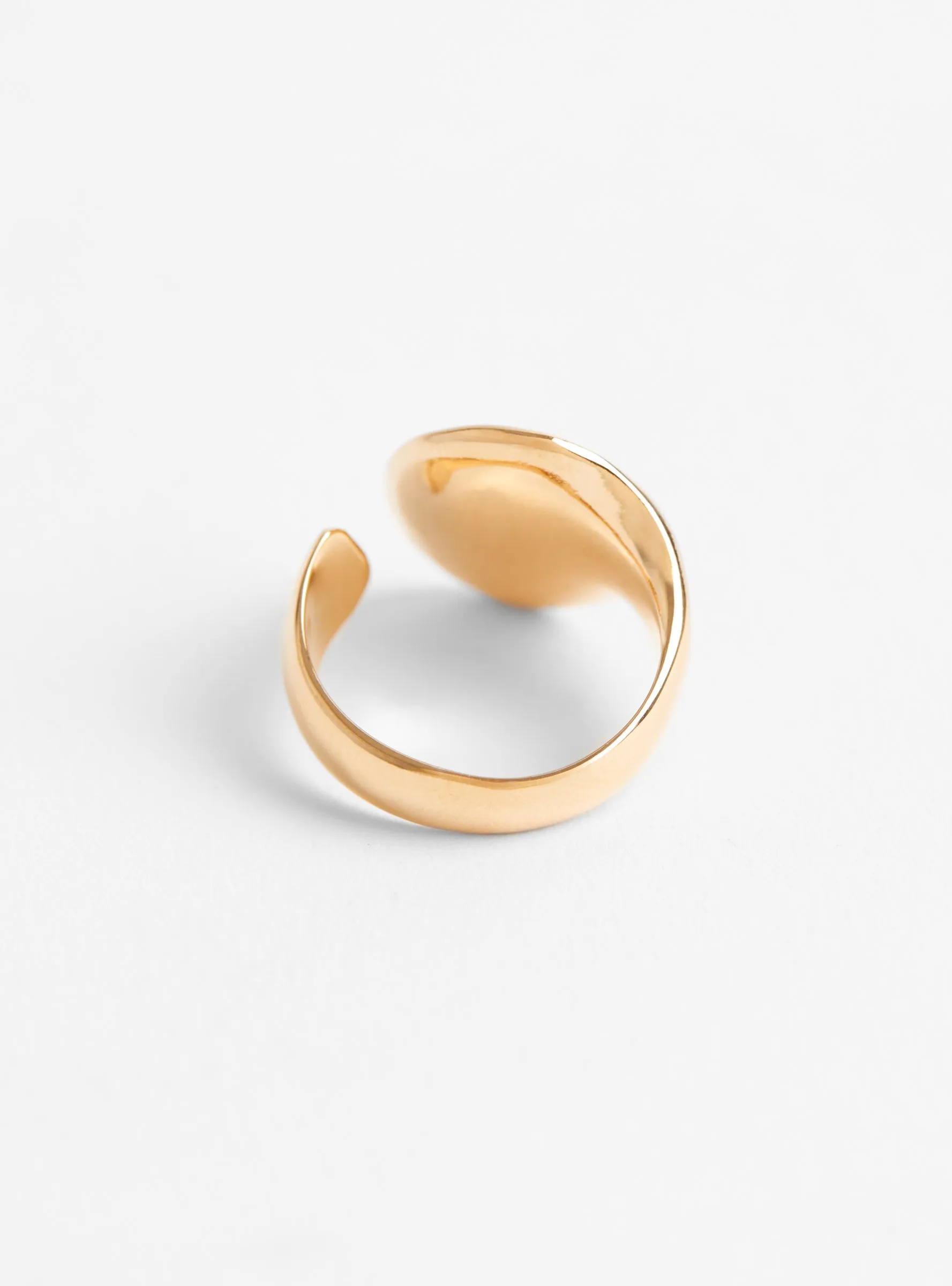 Soft Open Brass Concave Ring Gold Plated
